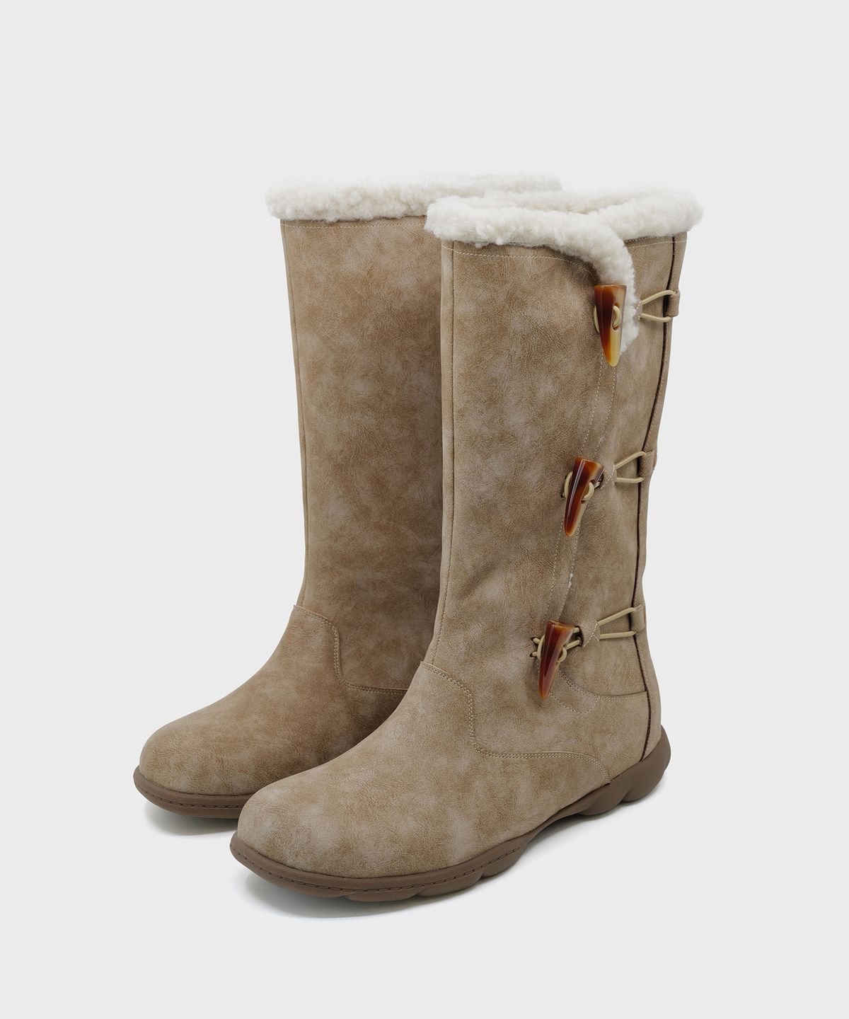 포기무디(FOGGY MOODY) Mist 0035. Toggle Button Fur Boots - 2colors