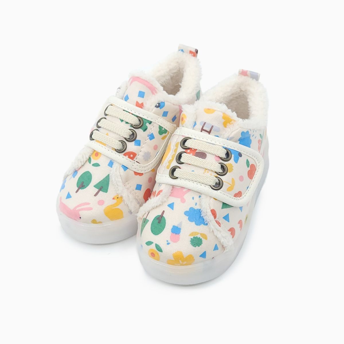 베이비솔(BABYSOLE) 폼폼리틀토이LED털운동화