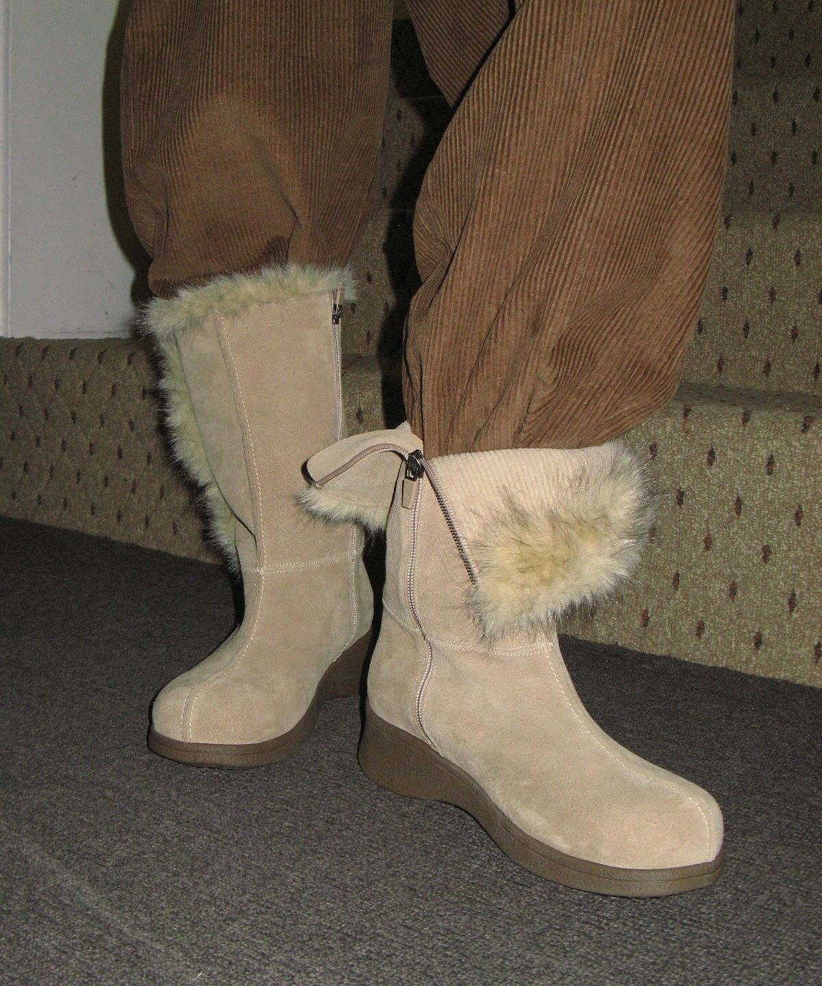 포기무디(FOGGY MOODY) Woolen 0036. Fur Trimming Boots - 2colors