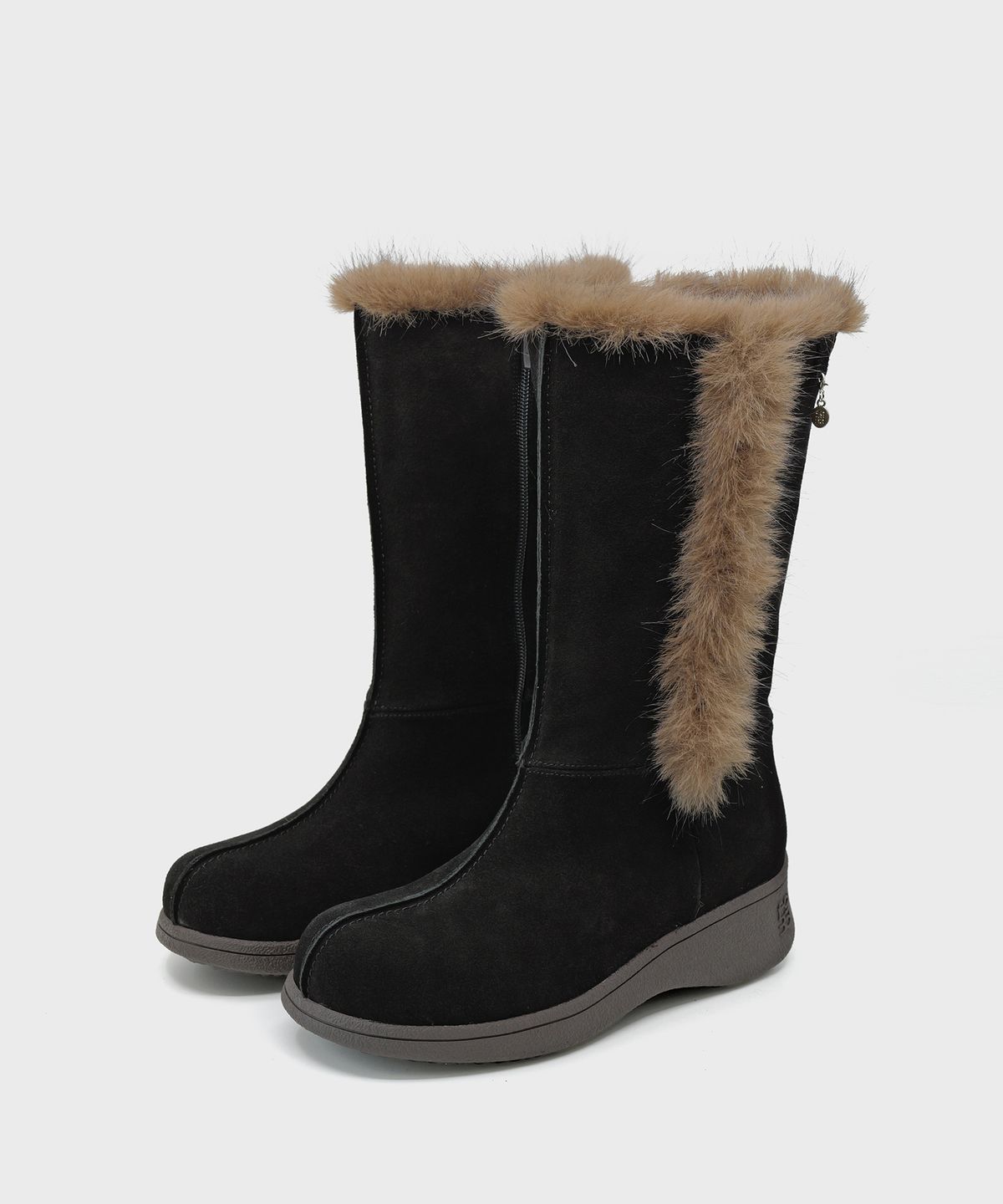 포기무디(FOGGY MOODY) Woolen 0036. Fur Trimming Boots - 2colors