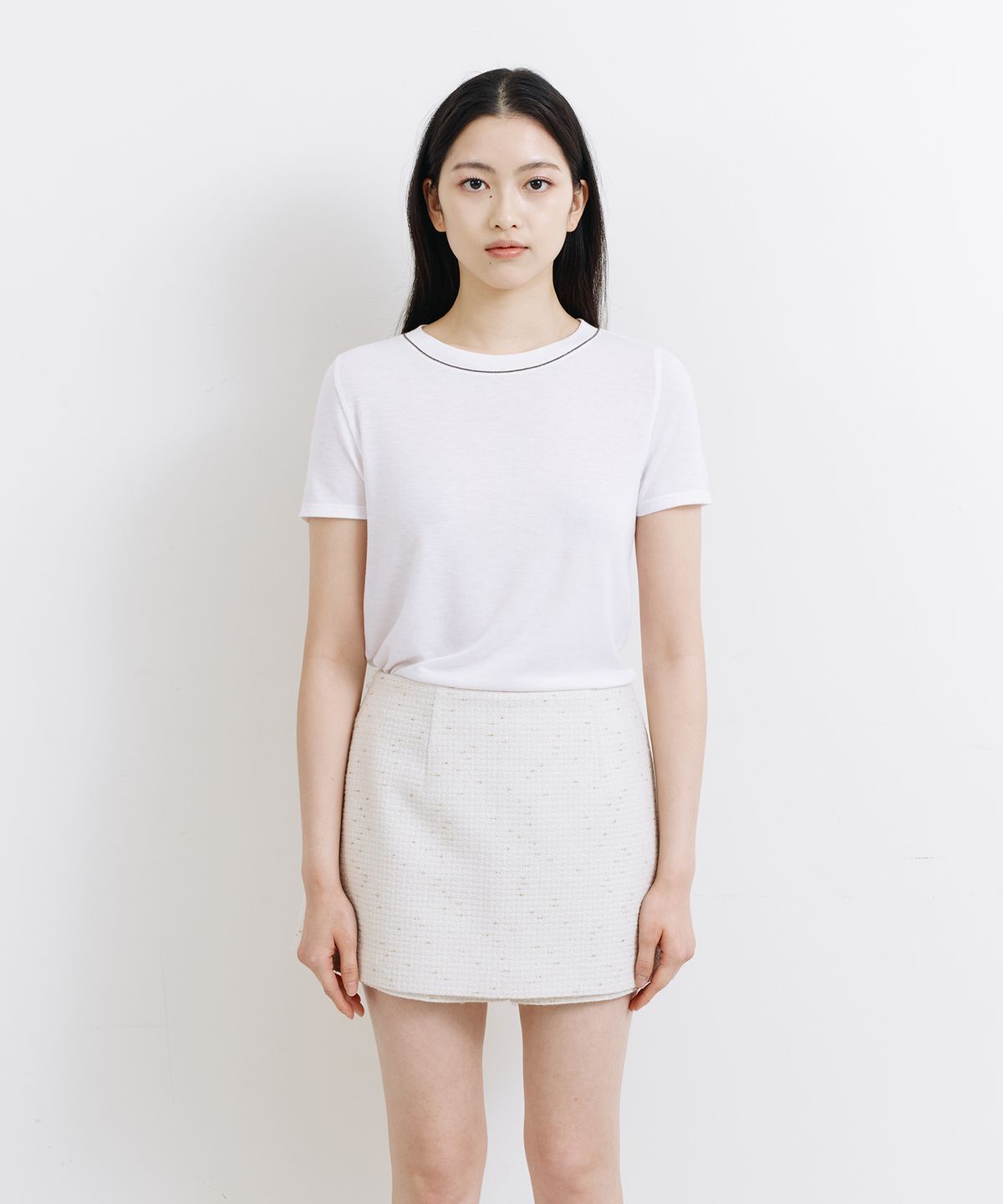 라피네아뜰리에(RAFFINE ATELIER) 클래식 트위드 치마바지 아이보리