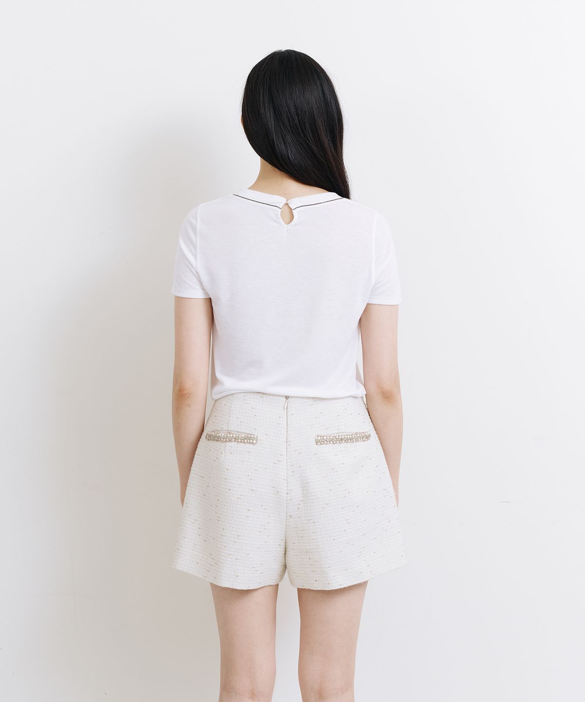 라피네아뜰리에(RAFFINE ATELIER) 클래식 트위드 치마바지 아이보리