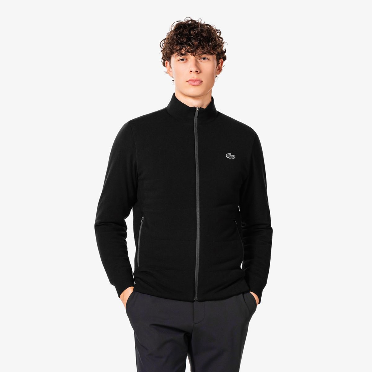 라코스테(LACOSTE) 남성 골프 팁핑 하이브리드 풀집업 스웨터 AH922E-55N 031