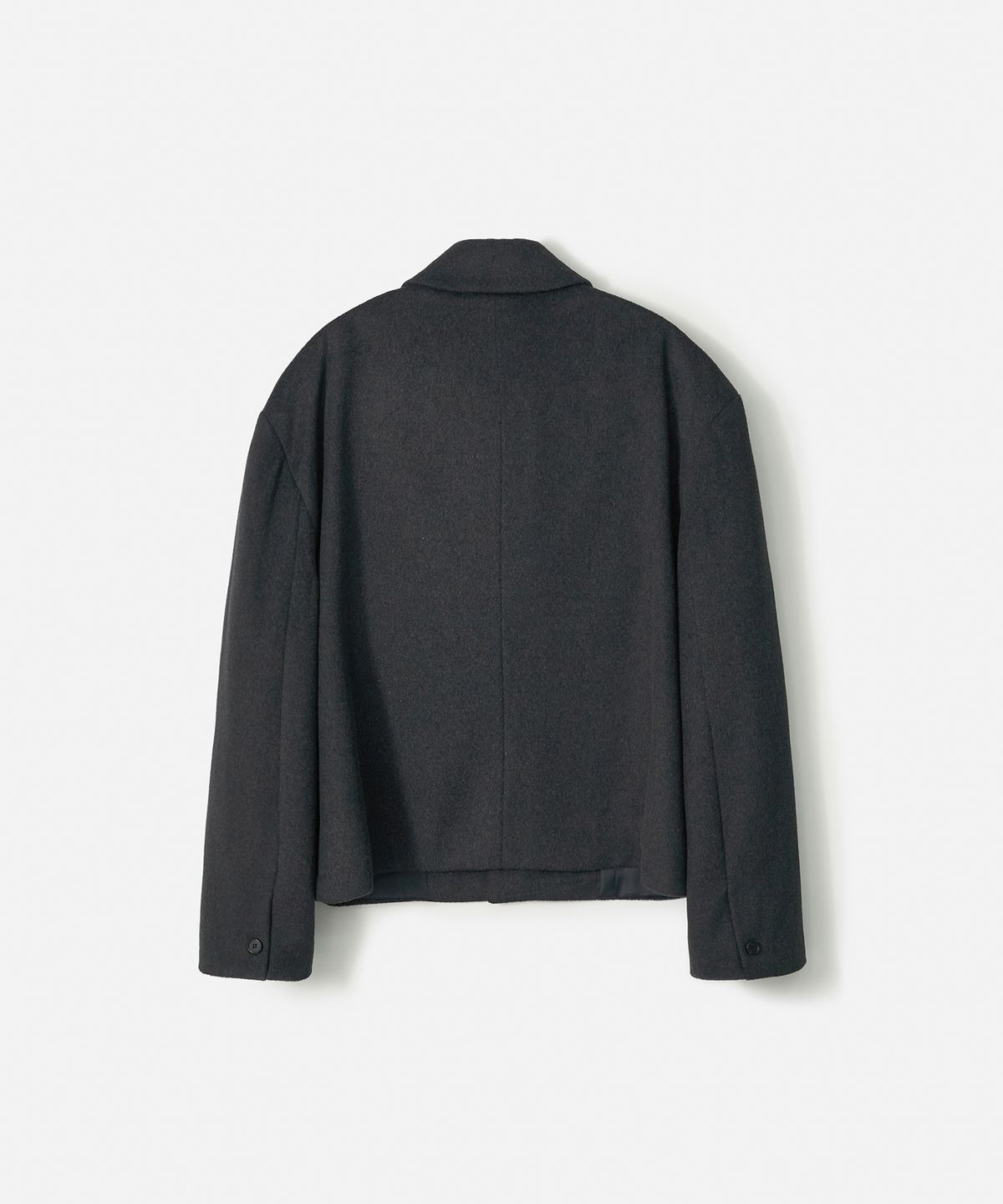 트립르센스(TRIP LE SENS) [F/W]커스텀 울 카라 히든 스냅 블레이저_차콜