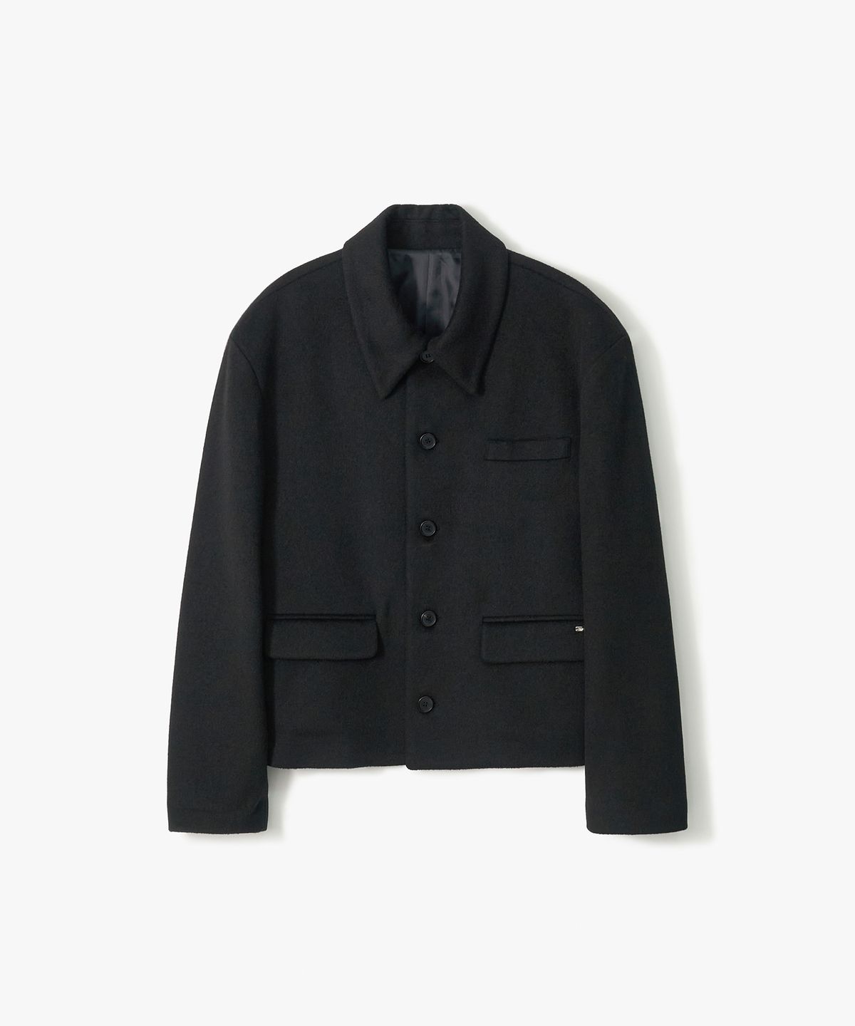 트립르센스(TRIP LE SENS) [F/W]커스텀 울 카라 히든 스냅 블레이저_블랙