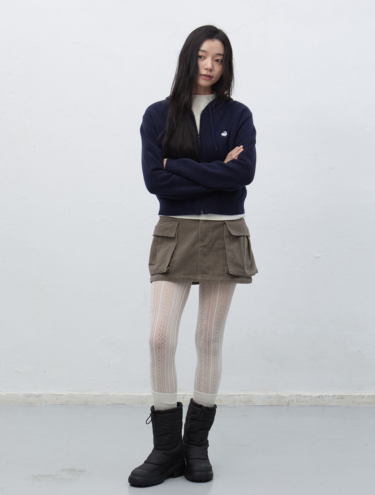 제너럴아이디어(GENERALIDEA) 워시드 로우라이즈 카고 스커트 [TAUPE] / WBE4L13522