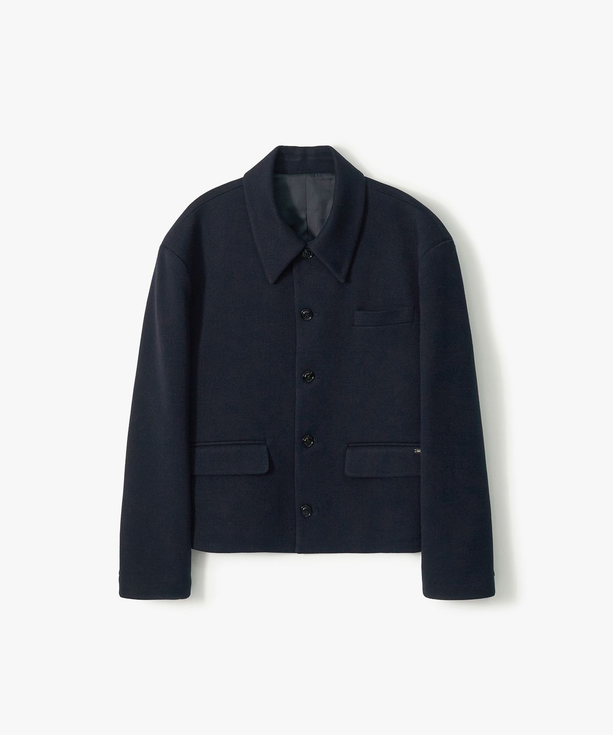 트립르센스(TRIP LE SENS) [F/W]커스텀 울 카라 히든 스냅 블레이저_헤비 트윌_네이비