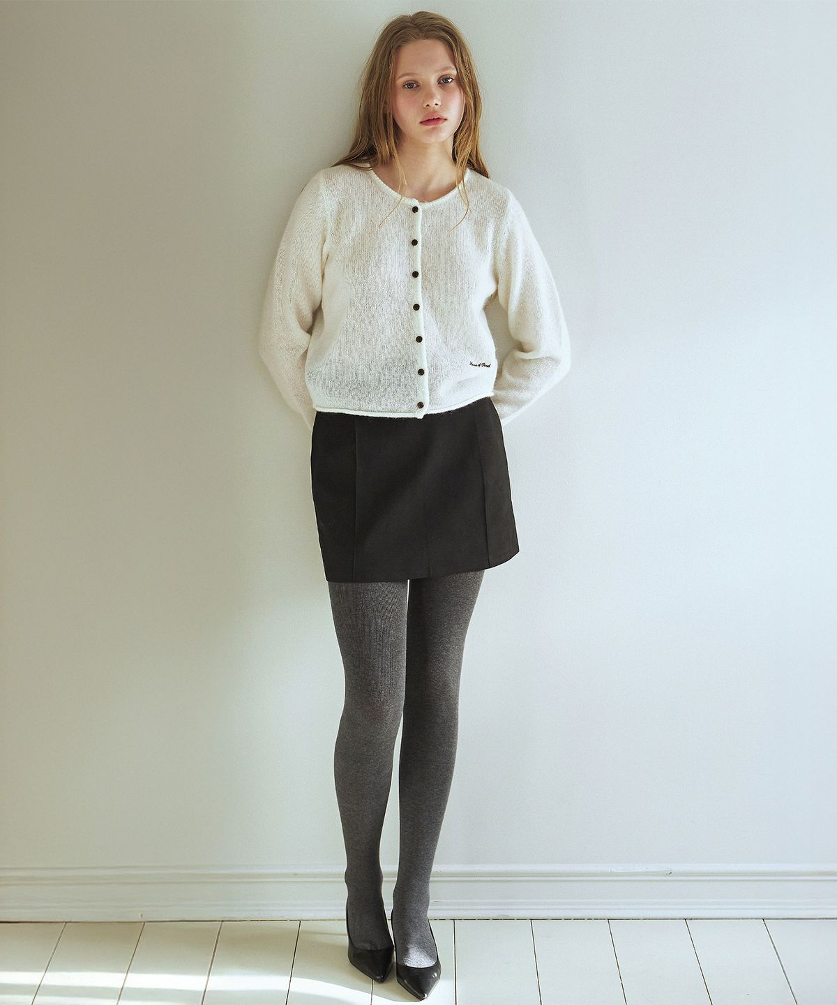 하우스 오브 폰드(HOUSE OF POND) Super Fine Mohair Round Neck Cardigan_Ivory