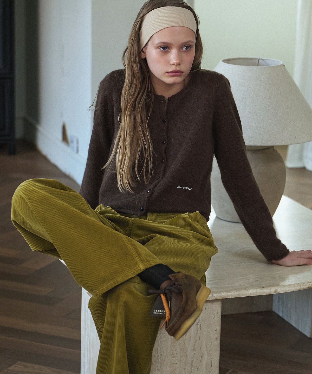 하우스 오브 폰드(HOUSE OF POND) Super Fine Mohair Round Neck Cardigan_Brown
