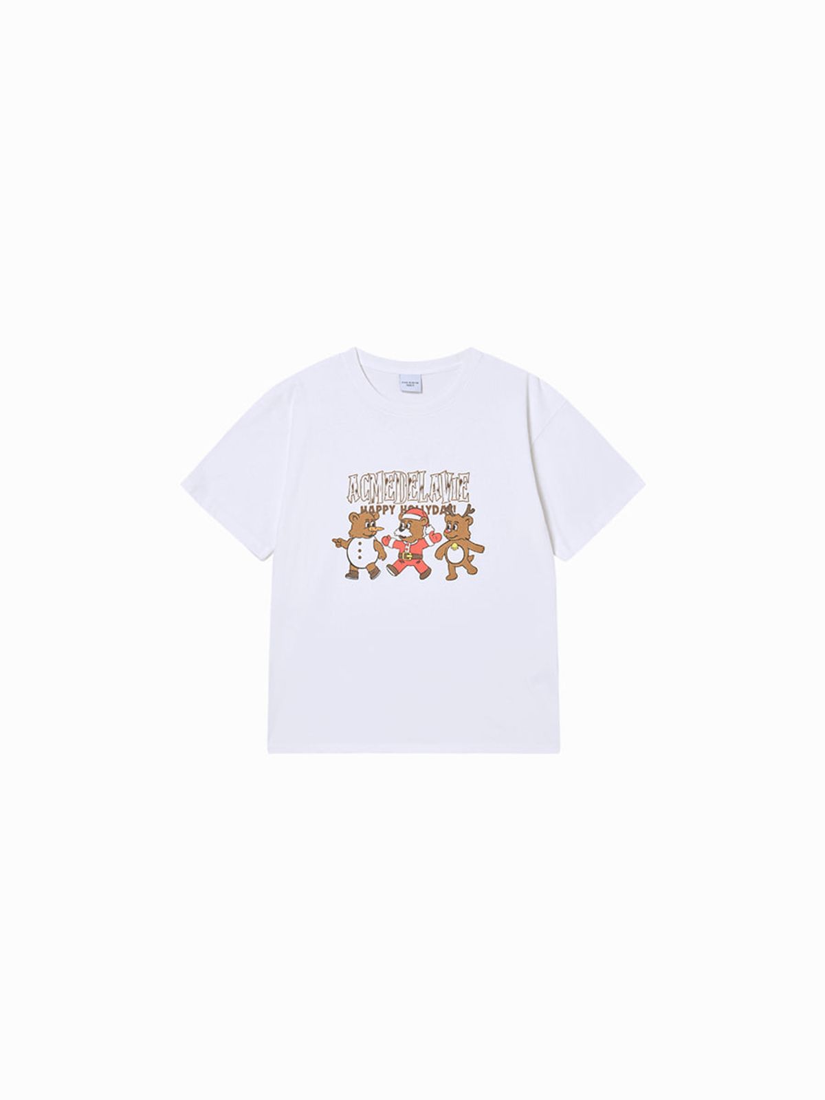 아크메드라비 키즈(acmedelaviekids) KIDS AC BEAR FRIEND X-MAS SHORT SLEEVE T-SHIRT (2COLOR)