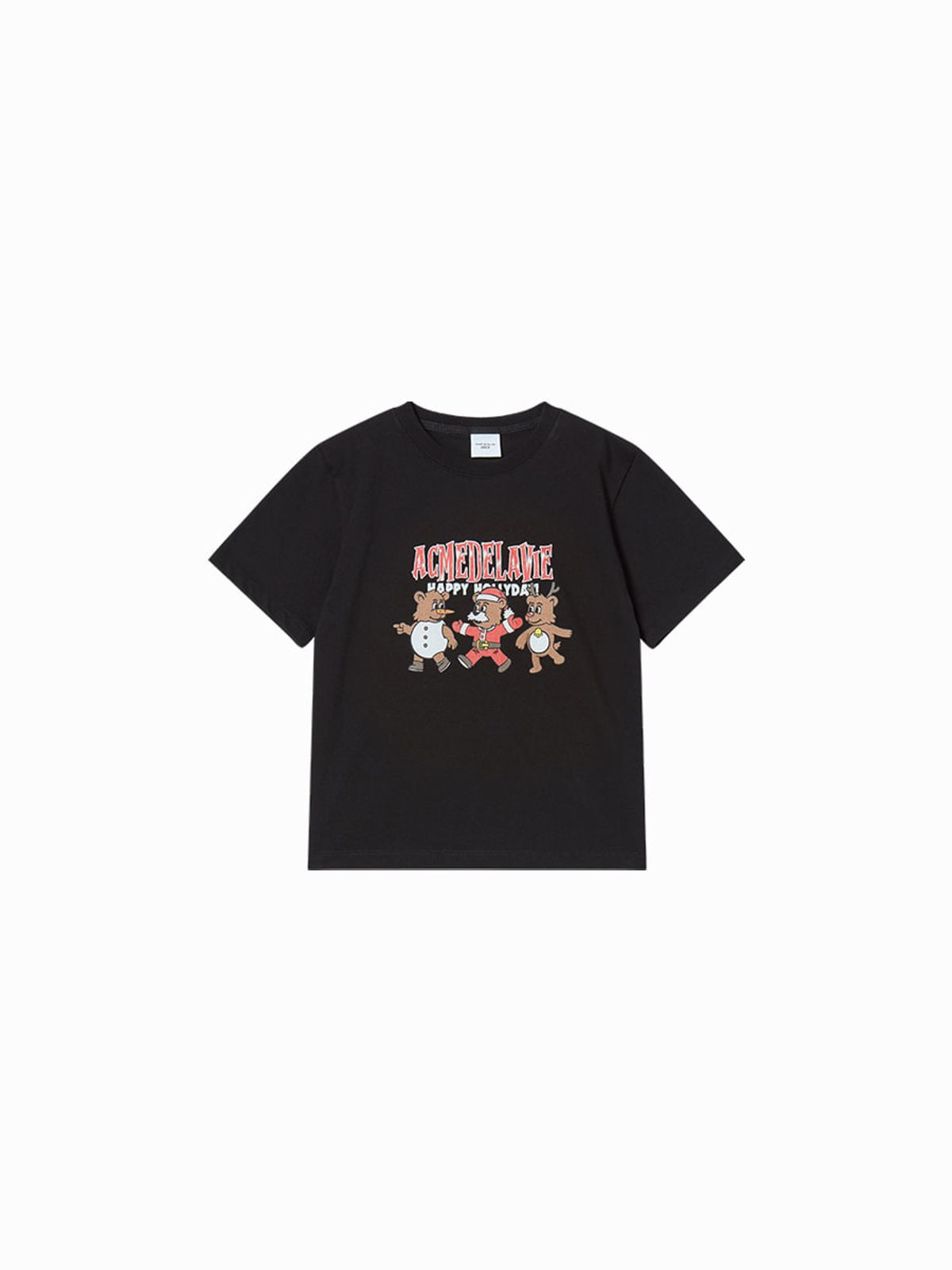 아크메드라비 키즈(acmedelaviekids) KIDS AC BEAR FRIEND X-MAS SHORT SLEEVE T-SHIRT (2COLOR)