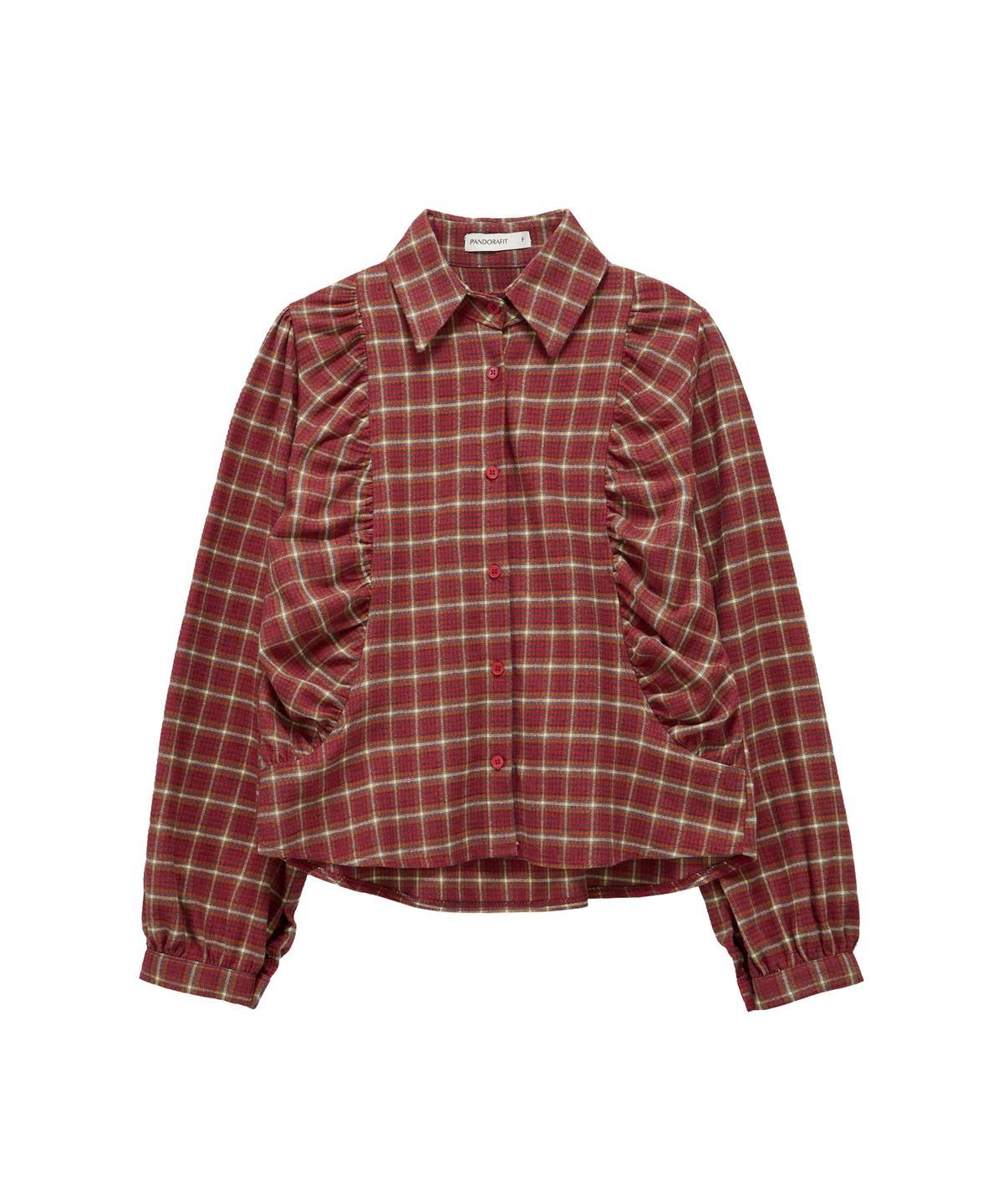 판도라핏(PANDORAFIT) Rona Check Shirt (red)