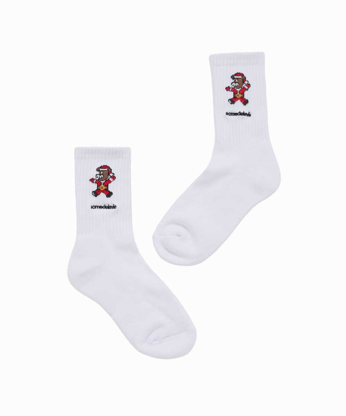 아크메드라비(ACME DE LA VIE) AC BEAR SANTA SOCKS WHITE