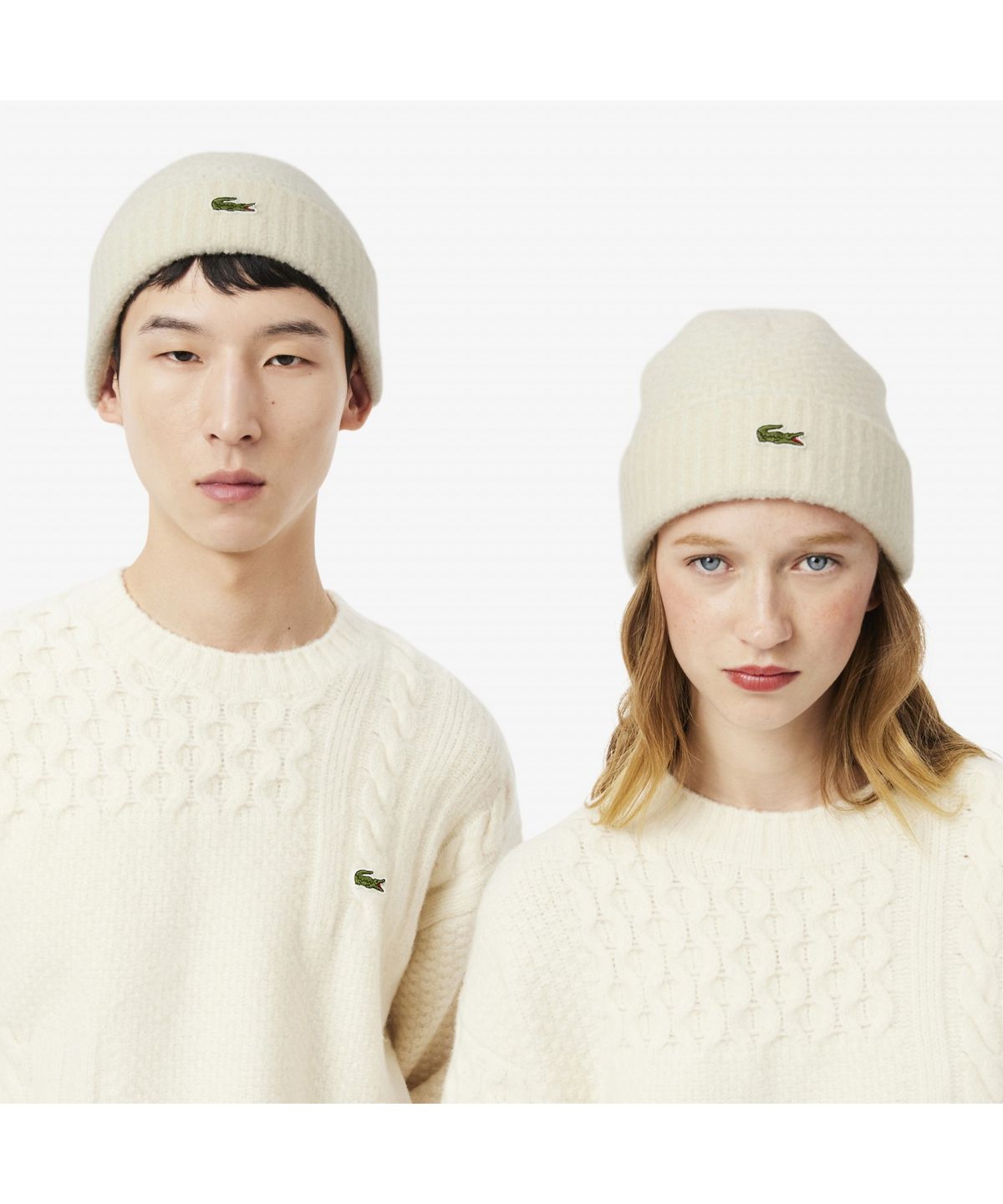 라코스테(LACOSTE) 남성 아이코닉 니트 울 비니 RB8203-55N XFJ
