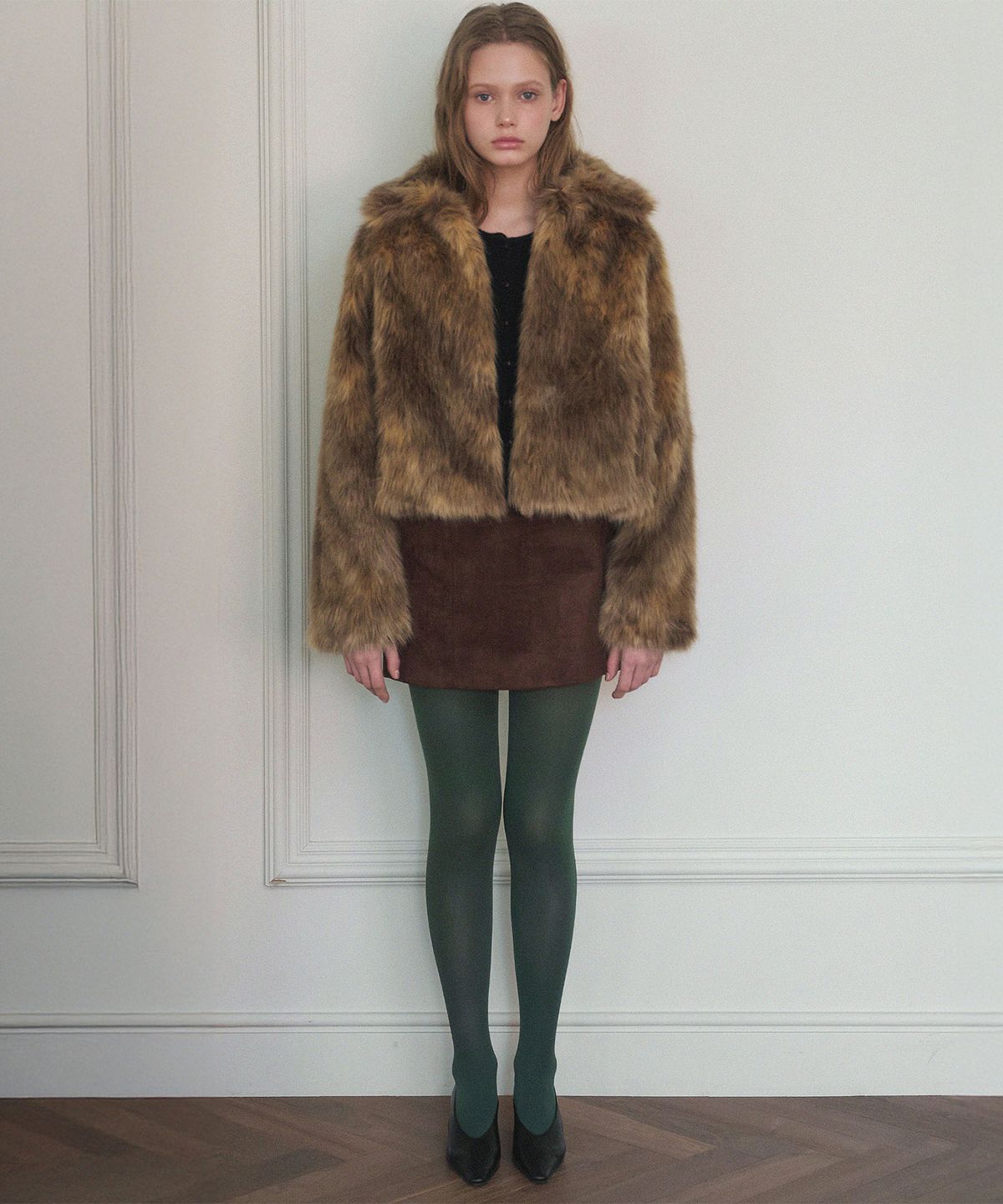 하우스 오브 폰드(HOUSE OF POND) High Neck Heritage Fur Jacket_Brown
