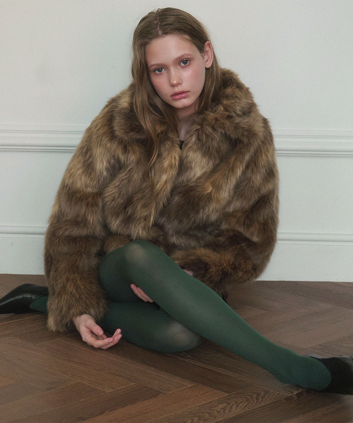 하우스 오브 폰드(HOUSE OF POND) High Neck Heritage Fur Jacket_Brown