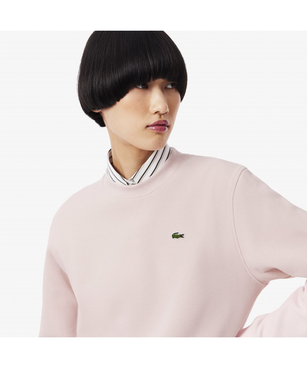 라코스테(LACOSTE) 여성 더블페이스 피케 크루넥 스웻셔츠 SF5245-55N ADY