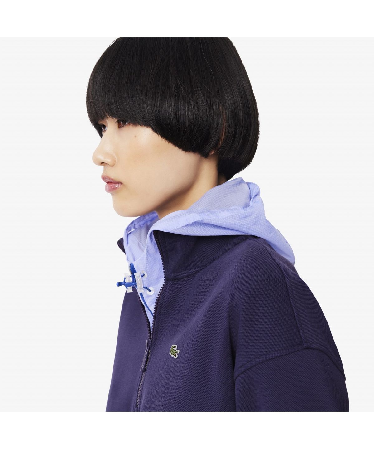 라코스테(LACOSTE) 여성 더블페이스 피케 하프집업 스웻셔츠 SF5271-55N ZSV