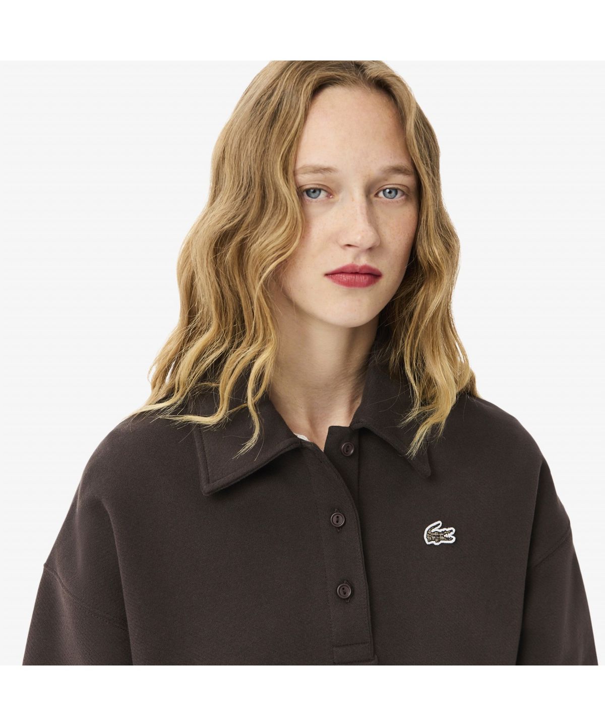 라코스테(LACOSTE) 여성 체크 크록 폴로 스웻셔츠 SF5275-55N SKB