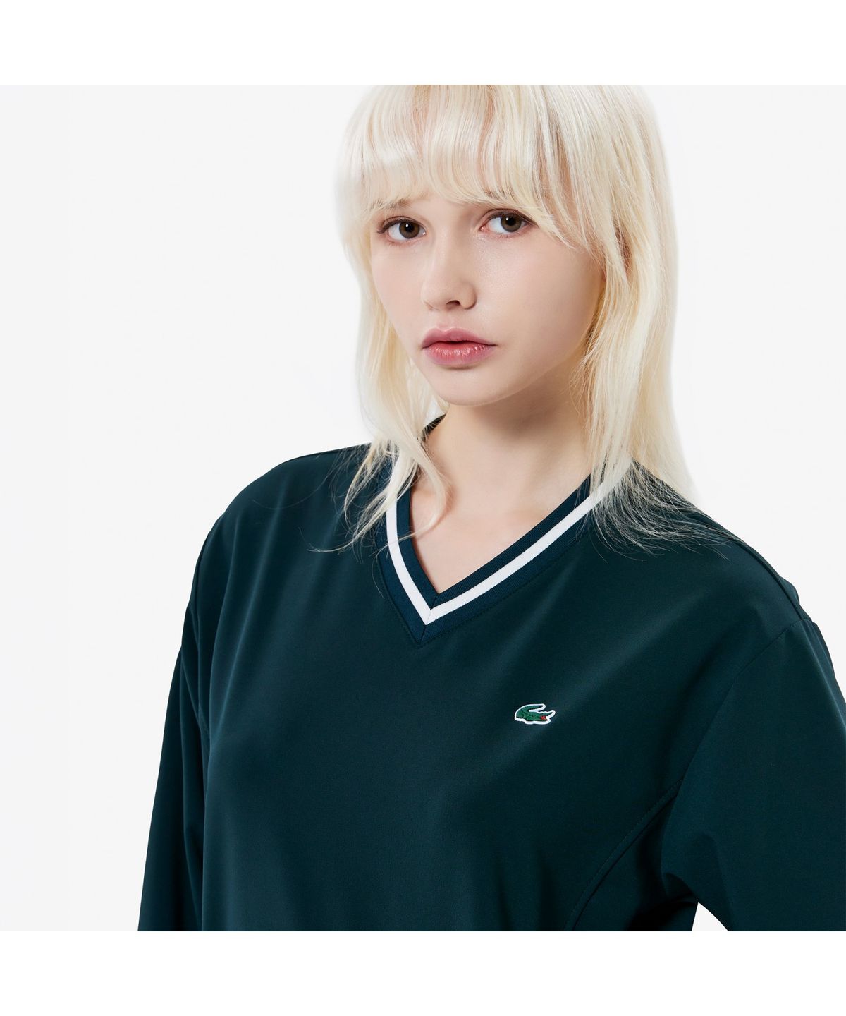 라코스테(LACOSTE) 여성 우븐 스웻 셔츠 SF901E-55N YZP