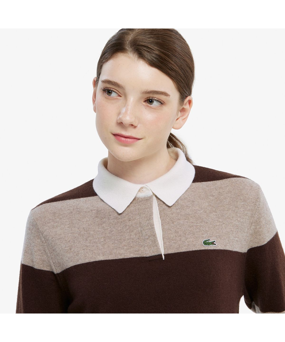 라코스테(LACOSTE) 여성 울캐시미어 럭비 스웨터 AF550E-55N 02S