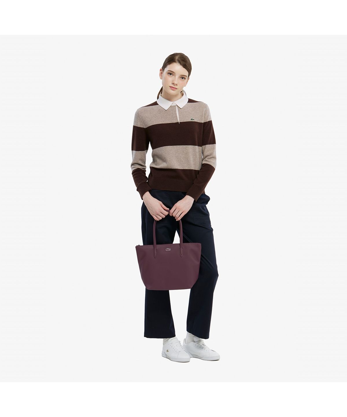 라코스테(LACOSTE) 여성 울캐시미어 럭비 스웨터 AF550E-55N 02S