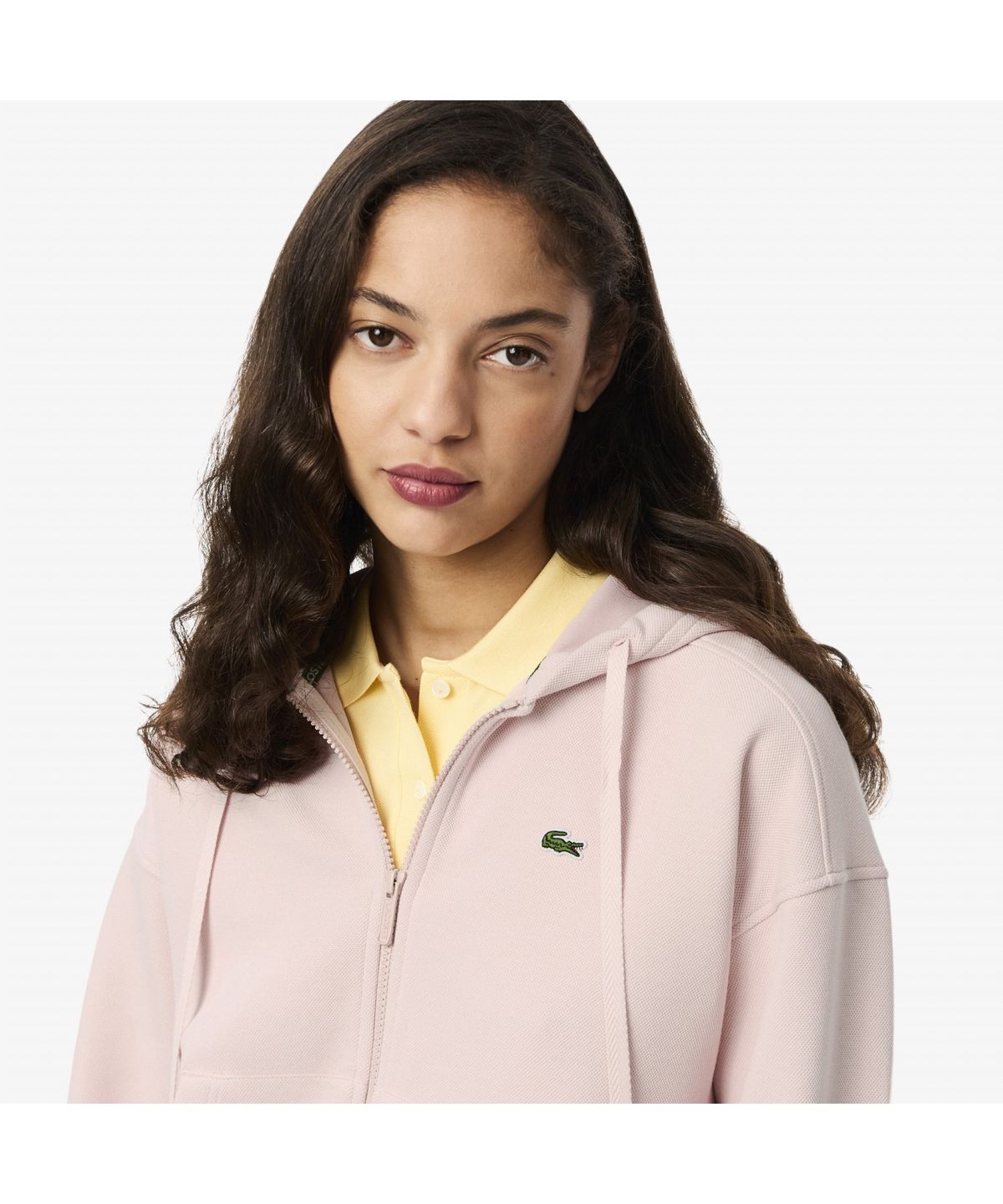 라코스테(LACOSTE) 여성 더블페이스 피케 후드집업 스웻셔츠 SF5272-55N ADY