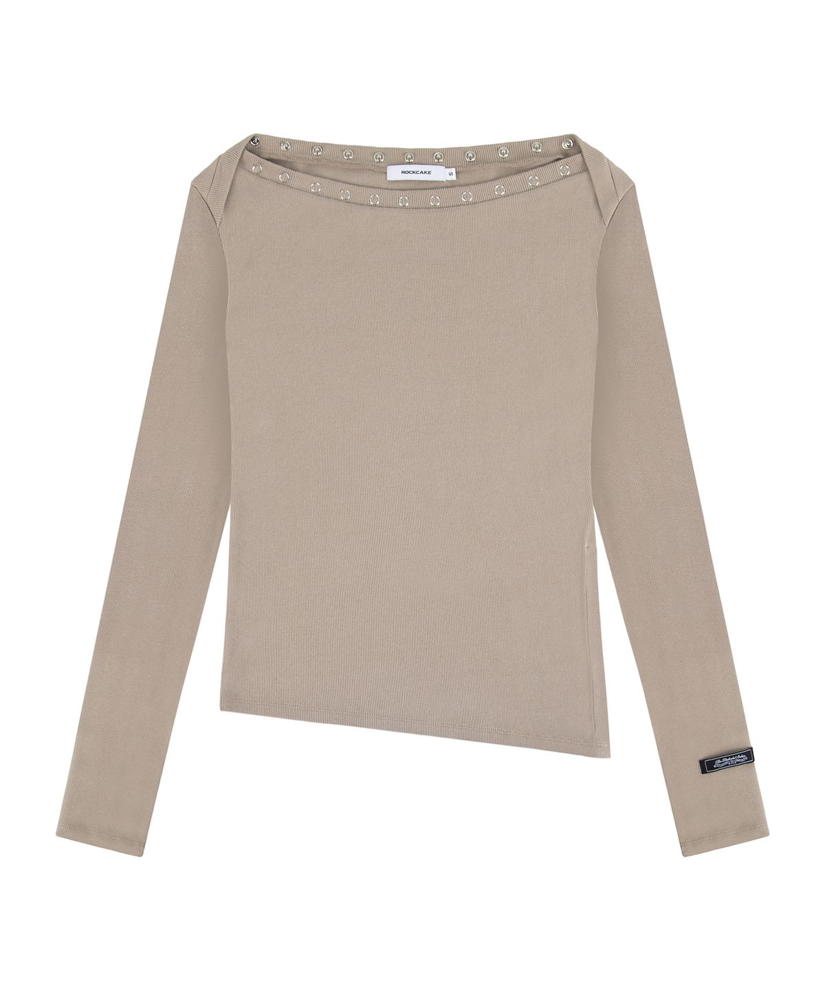 락케이크(ROCKCAKE) Snap Button Unbalanced Top - Beige