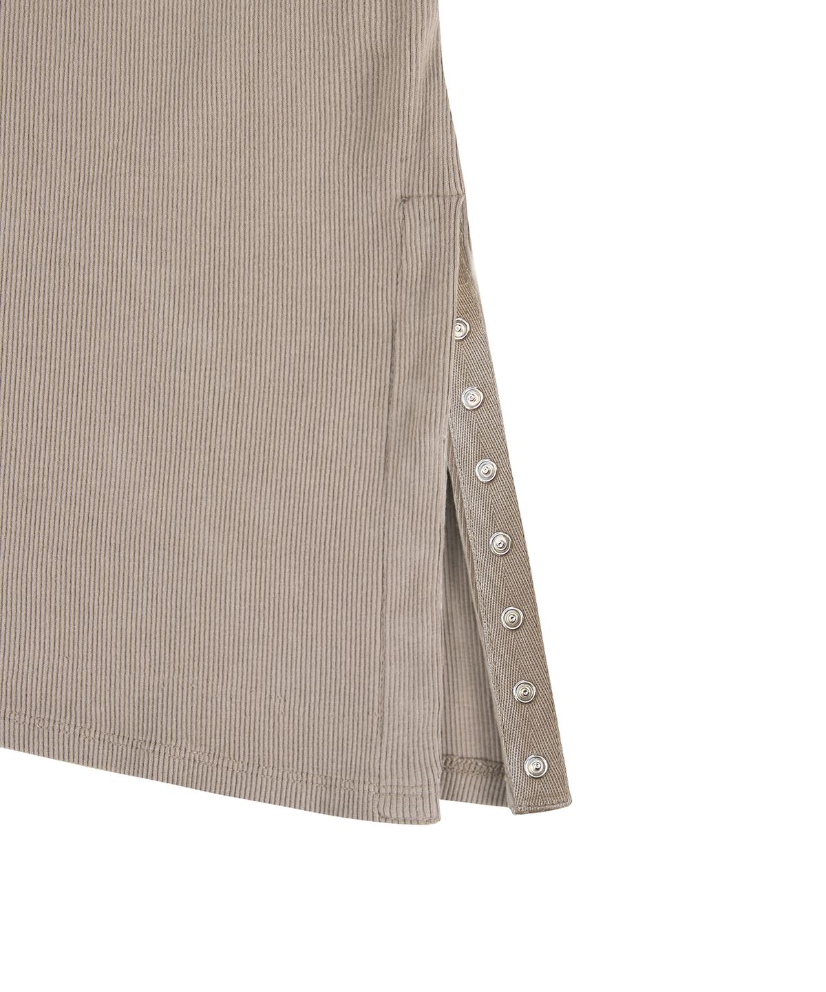 락케이크(ROCKCAKE) Snap Button Unbalanced Top - Beige