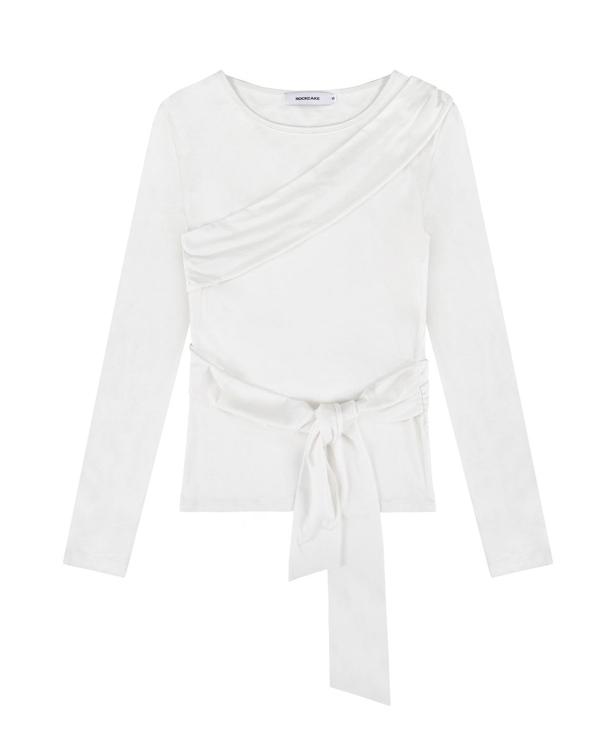 락케이크(ROCKCAKE) Strap Shirring Wrap Top - White