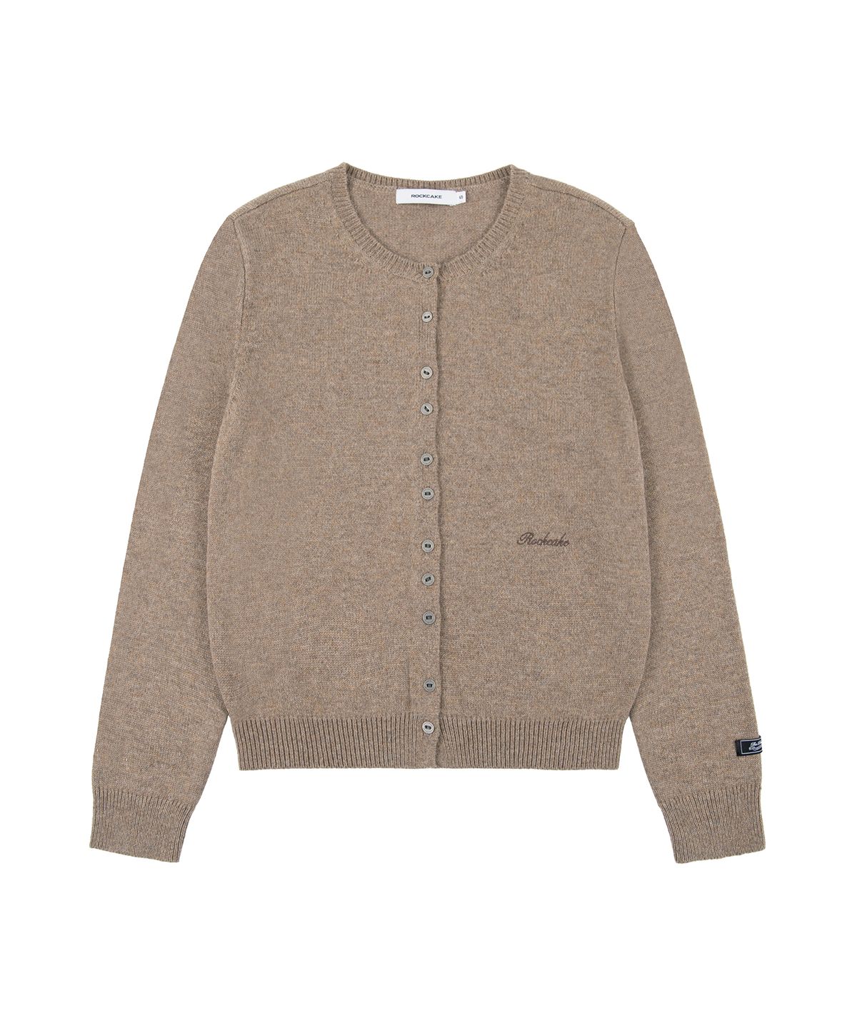 락케이크(ROCKCAKE) Essential Crewneck Cardigan - Beige