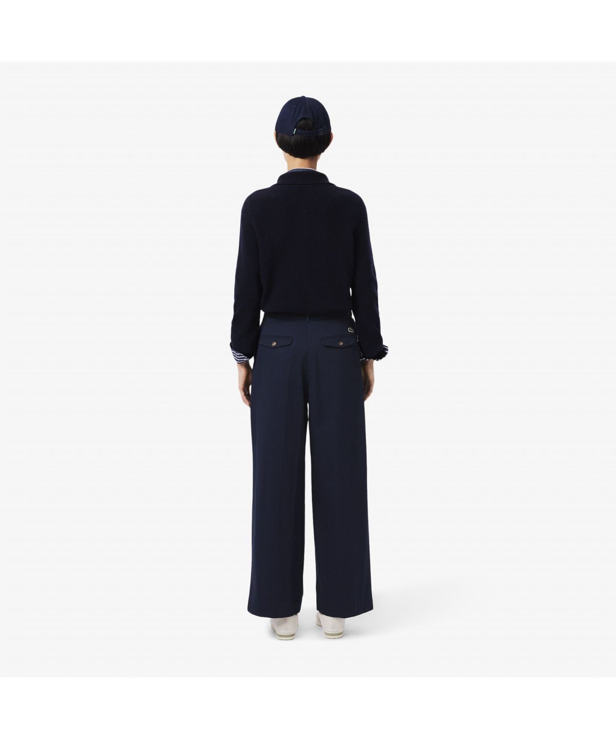 라코스테(LACOSTE) 여성 와이드핏 치노 턱팬츠 HF2445-55N 166