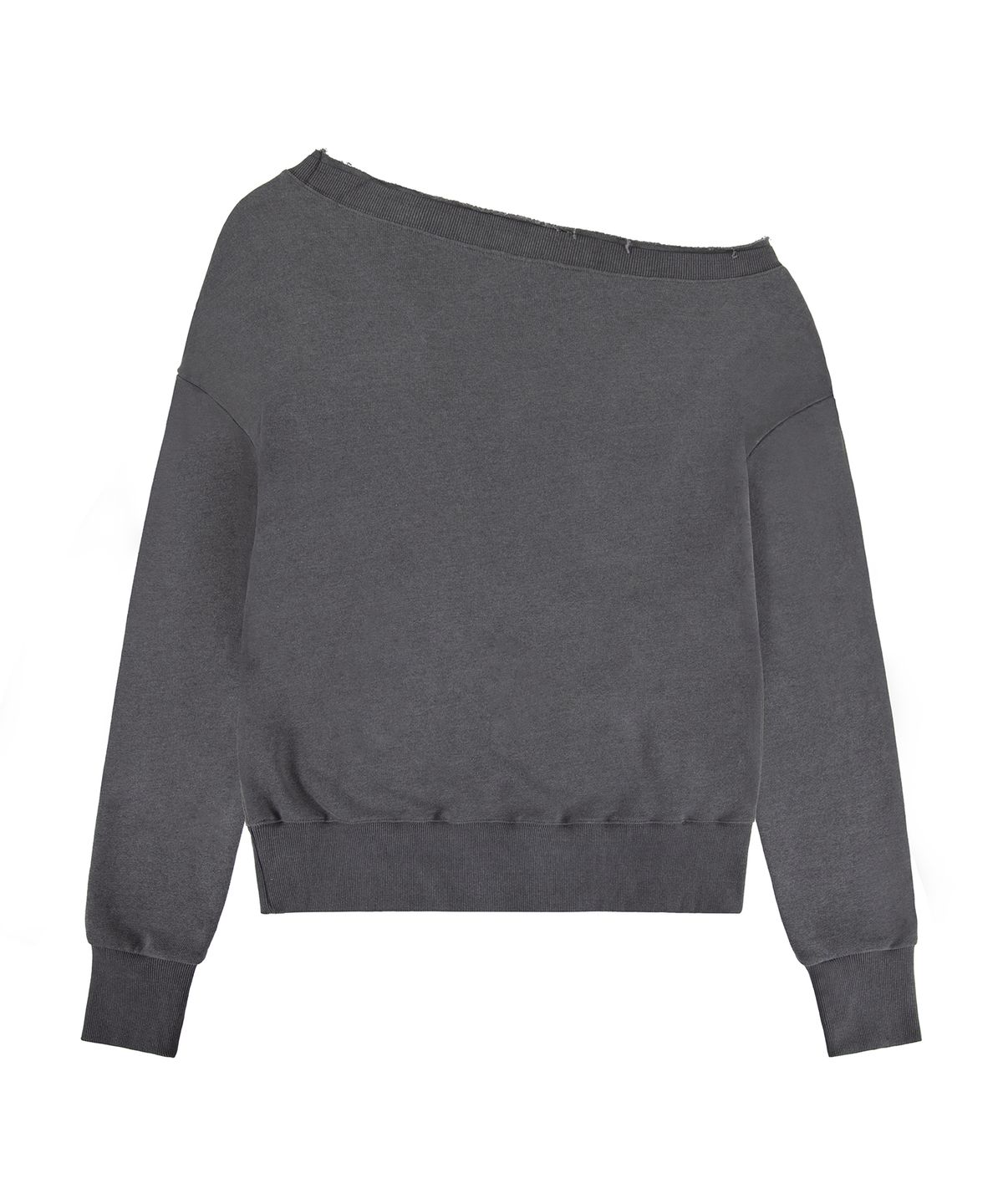 락케이크(ROCKCAKE) Washed Off Shoulder Sweatshirt - Charcoal