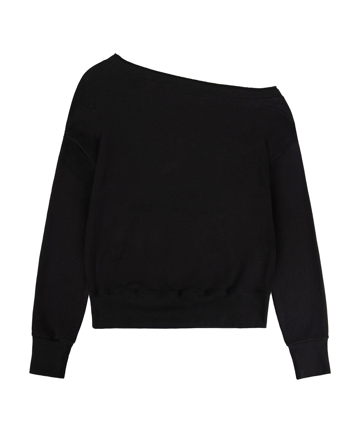 락케이크(ROCKCAKE) Washed Off Shoulder Sweatshirt - Black