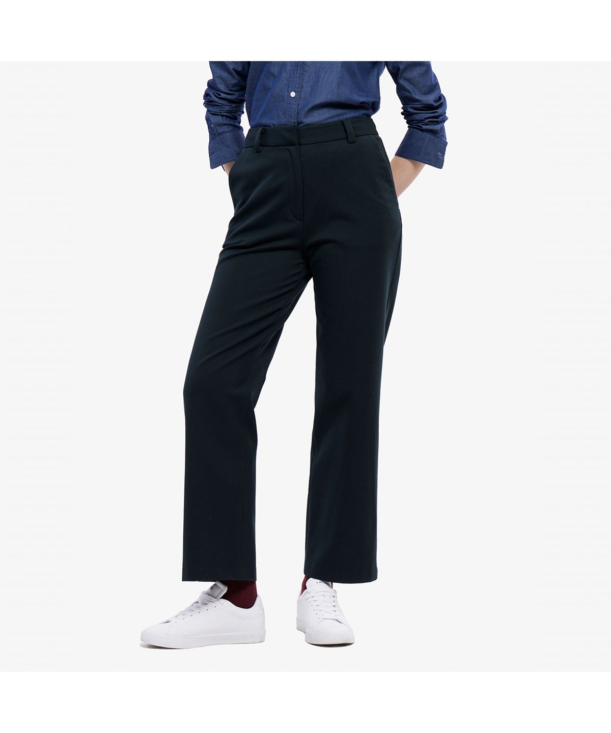 라코스테(LACOSTE) 여성 스트레이트 FW 플란넬 크롭팬츠 HF671E-55N YZP
