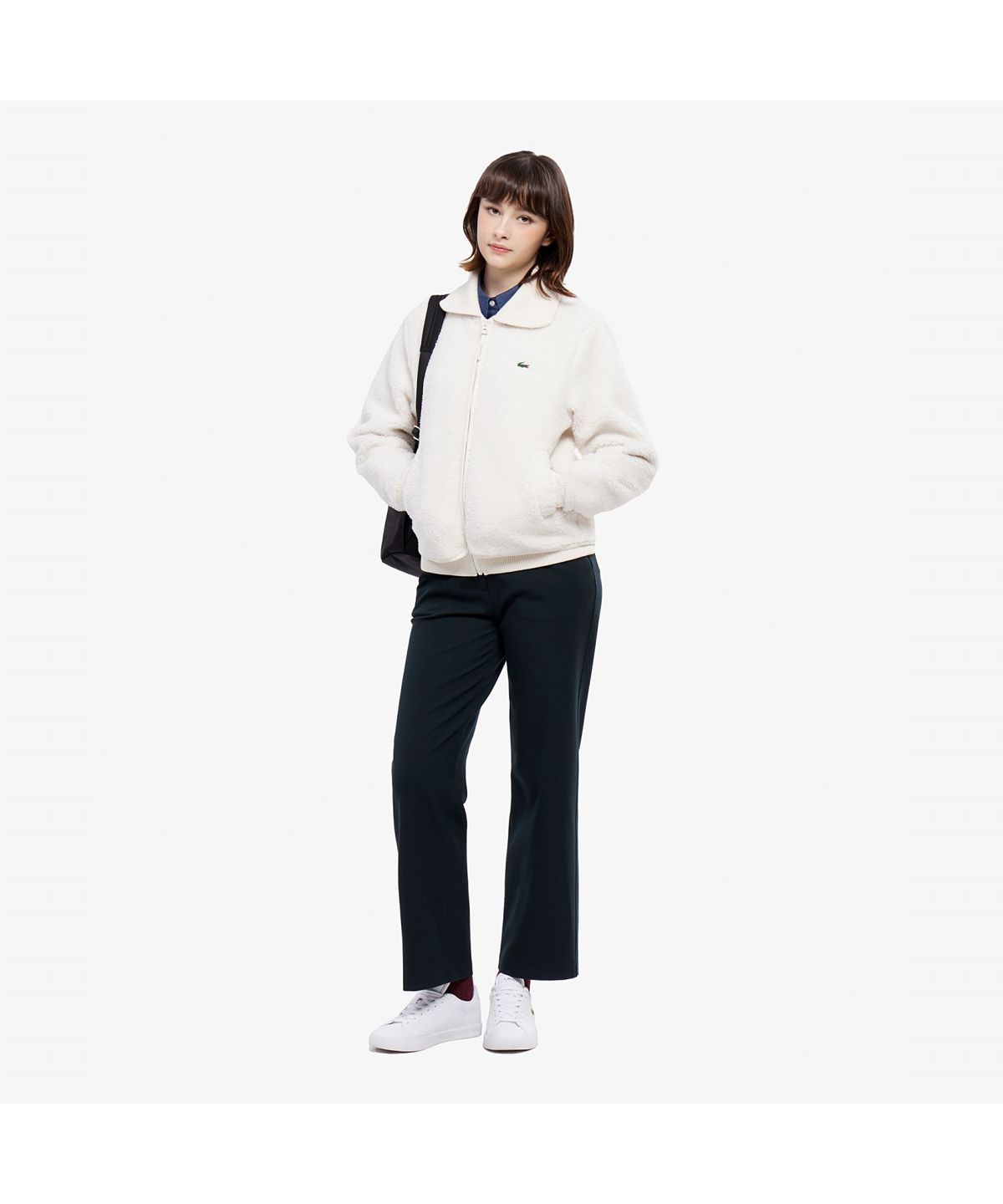 라코스테(LACOSTE) 여성 스트레이트 FW 플란넬 크롭팬츠 HF671E-55N YZP