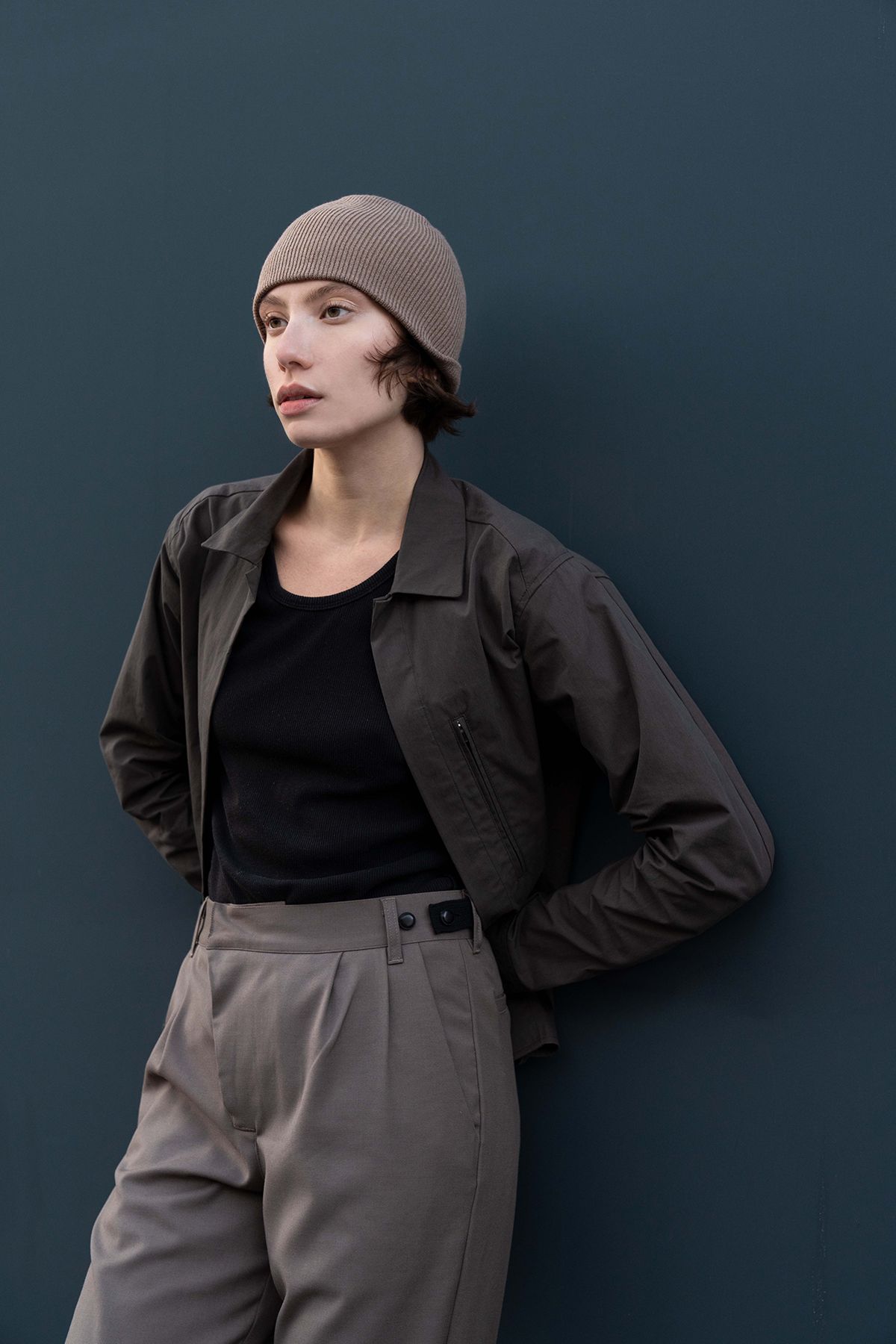 폼리쉬(FORMLICH) LEATHER CLIP BEANIE / BROWN