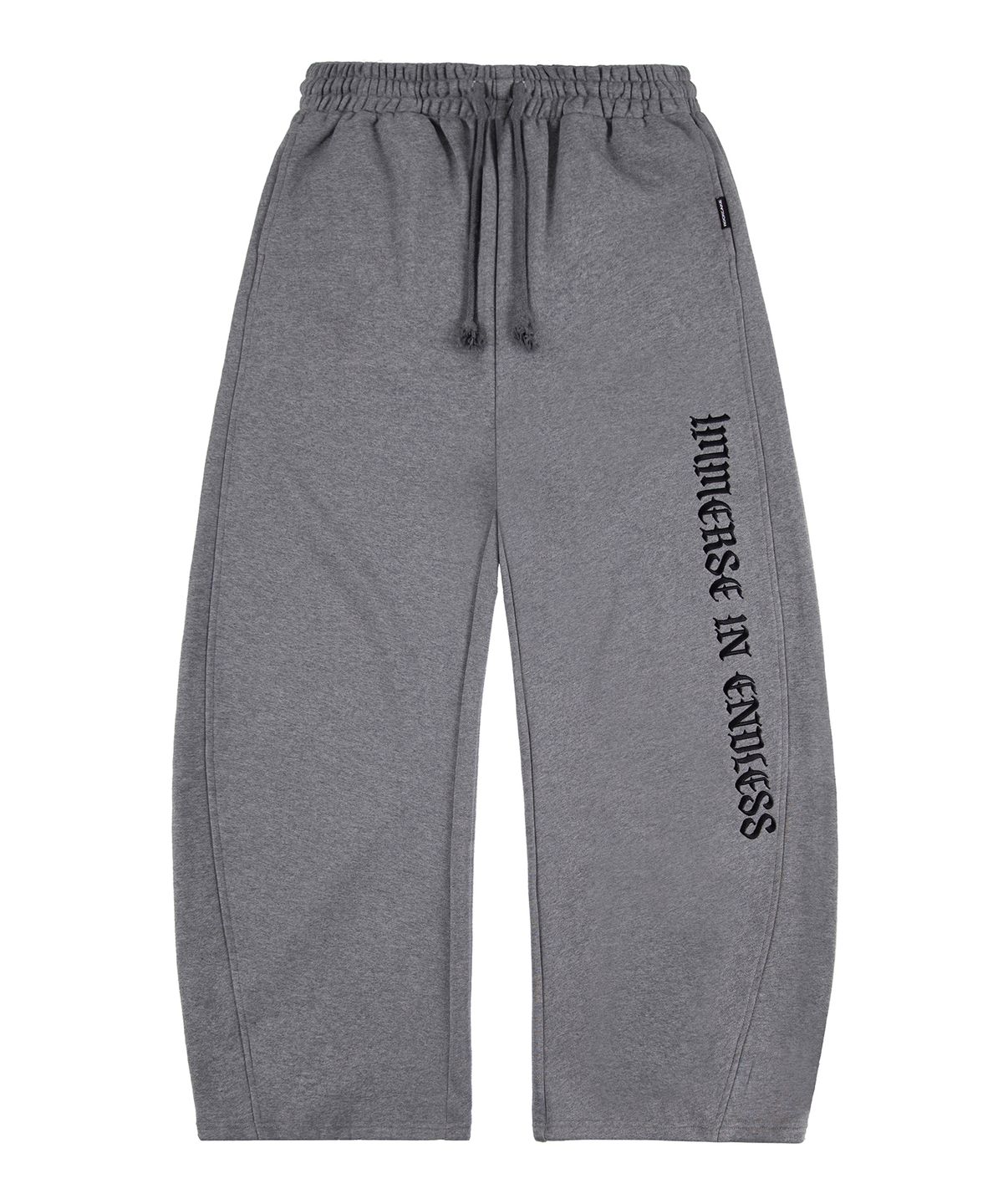 락케이크(ROCKCAKE) Lettering Wide Curved Jogger - Gray