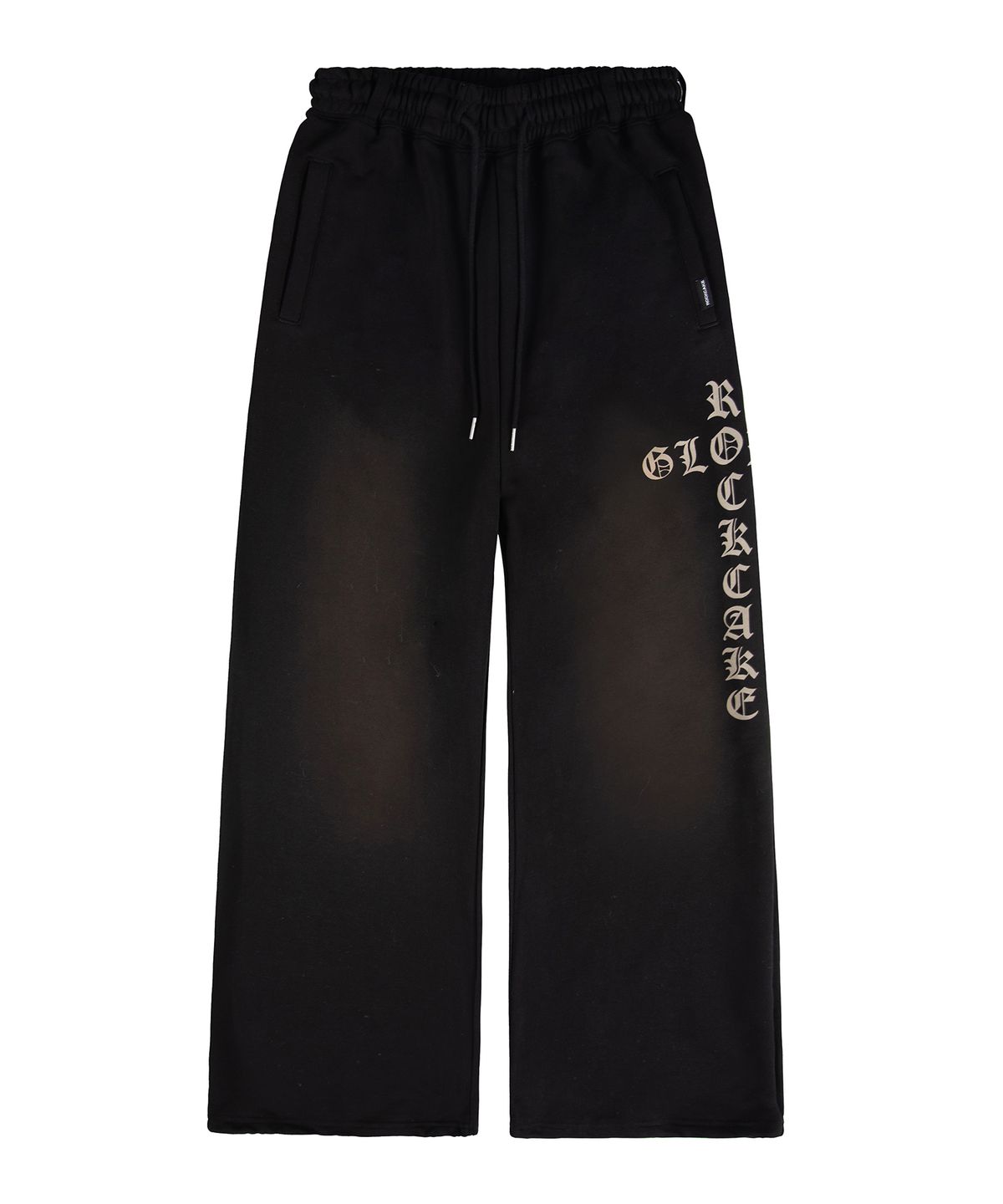 락케이크(ROCKCAKE) Washed Cross Lettering 2way Jogger - Black