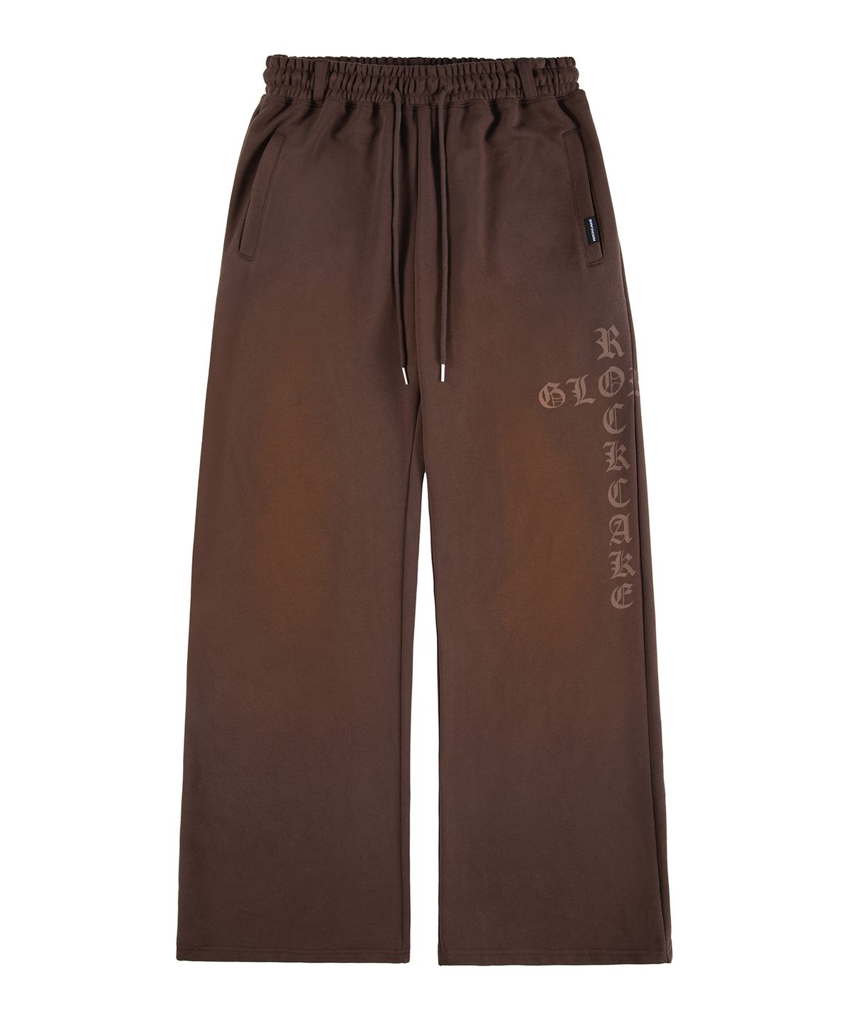 락케이크(ROCKCAKE) Washed Cross Lettering 2way Jogger - Brown
