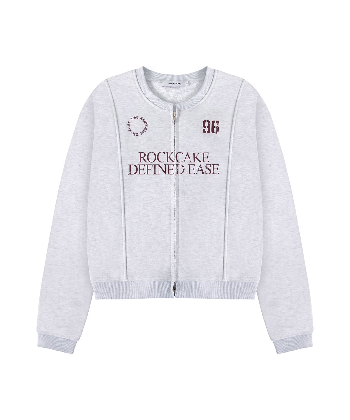 락케이크(ROCKCAKE) Defined Zip Up Sweatshirt - White Melange