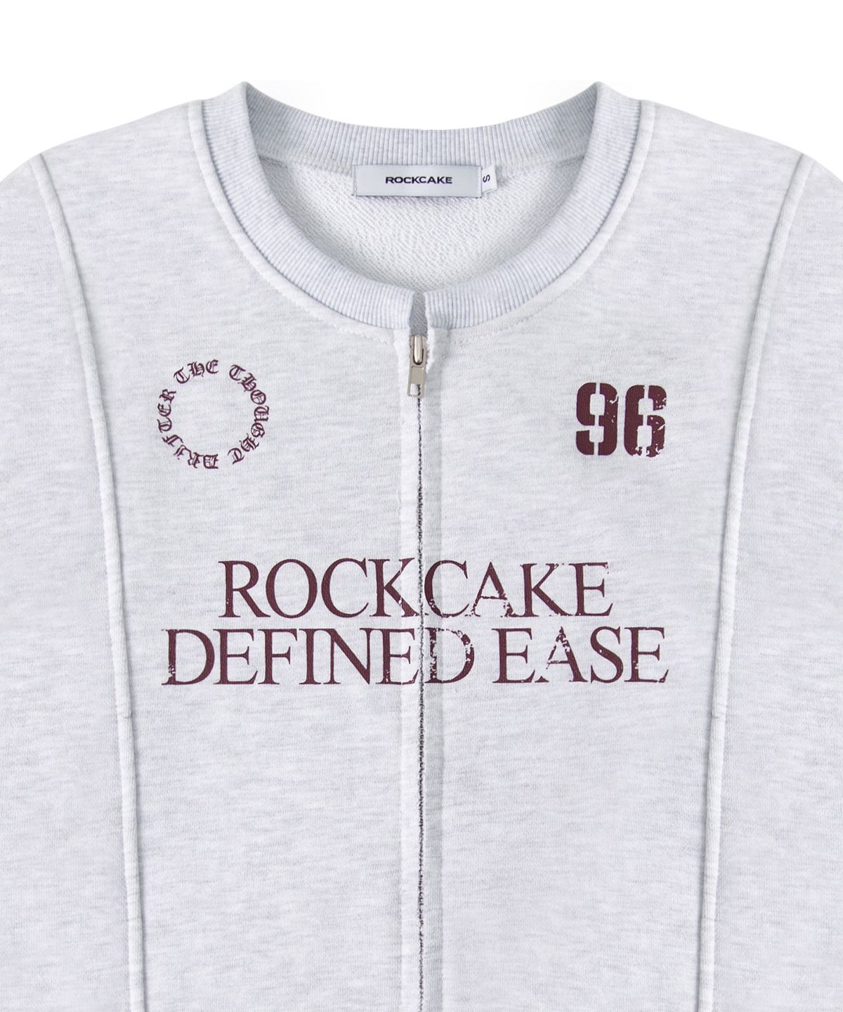 락케이크(ROCKCAKE) Defined Zip Up Sweatshirt - White Melange