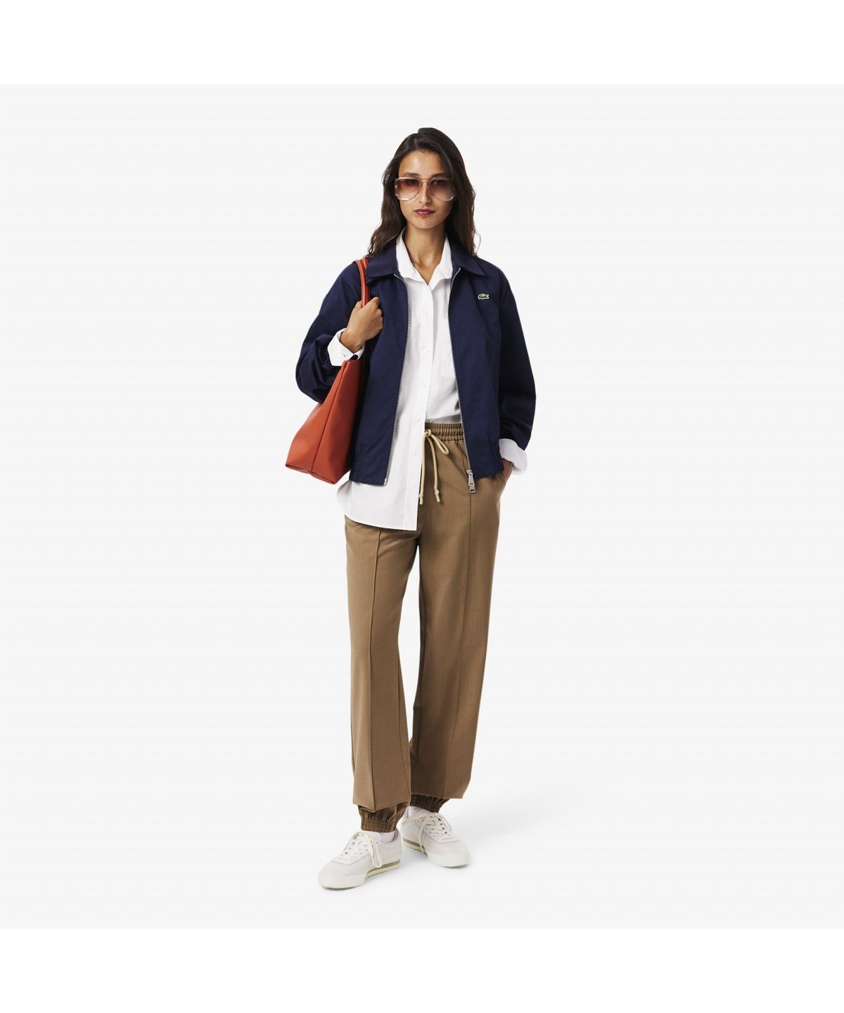 라코스테(LACOSTE) 여성 울블렌드 테일러드 트랙팬츠 HF7451-55N 02S