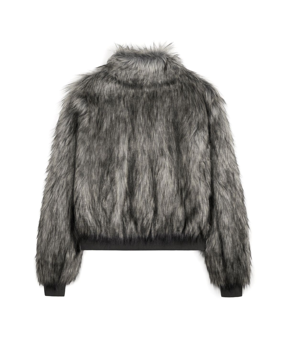 락케이크(ROCKCAKE) High Neck Fur Jacket - Charcoal