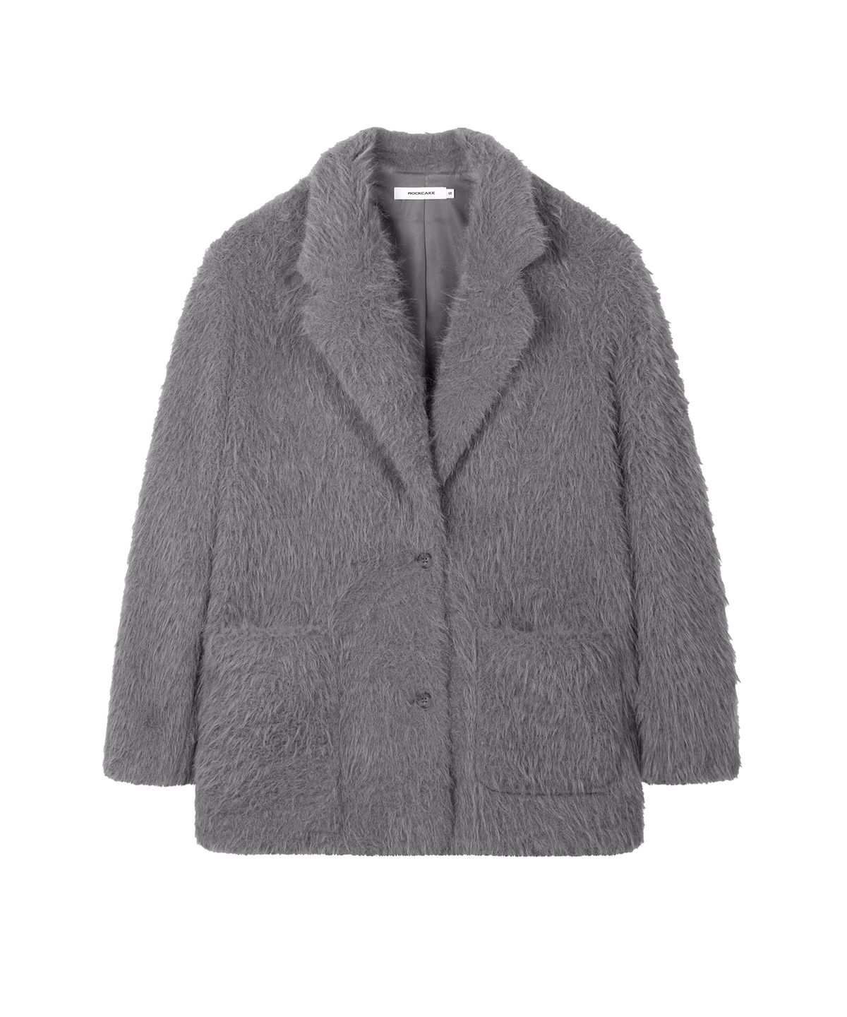 락케이크(ROCKCAKE) Single Fur Short Coat - Gray
