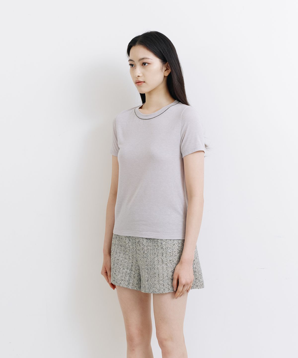 라피네아뜰리에(RAFFINE ATELIER) 베이직 시어 티셔츠 그레이