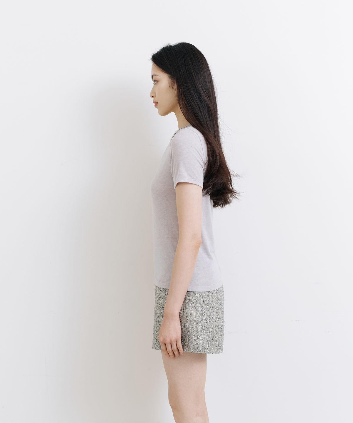 라피네아뜰리에(RAFFINE ATELIER) 베이직 시어 티셔츠 그레이