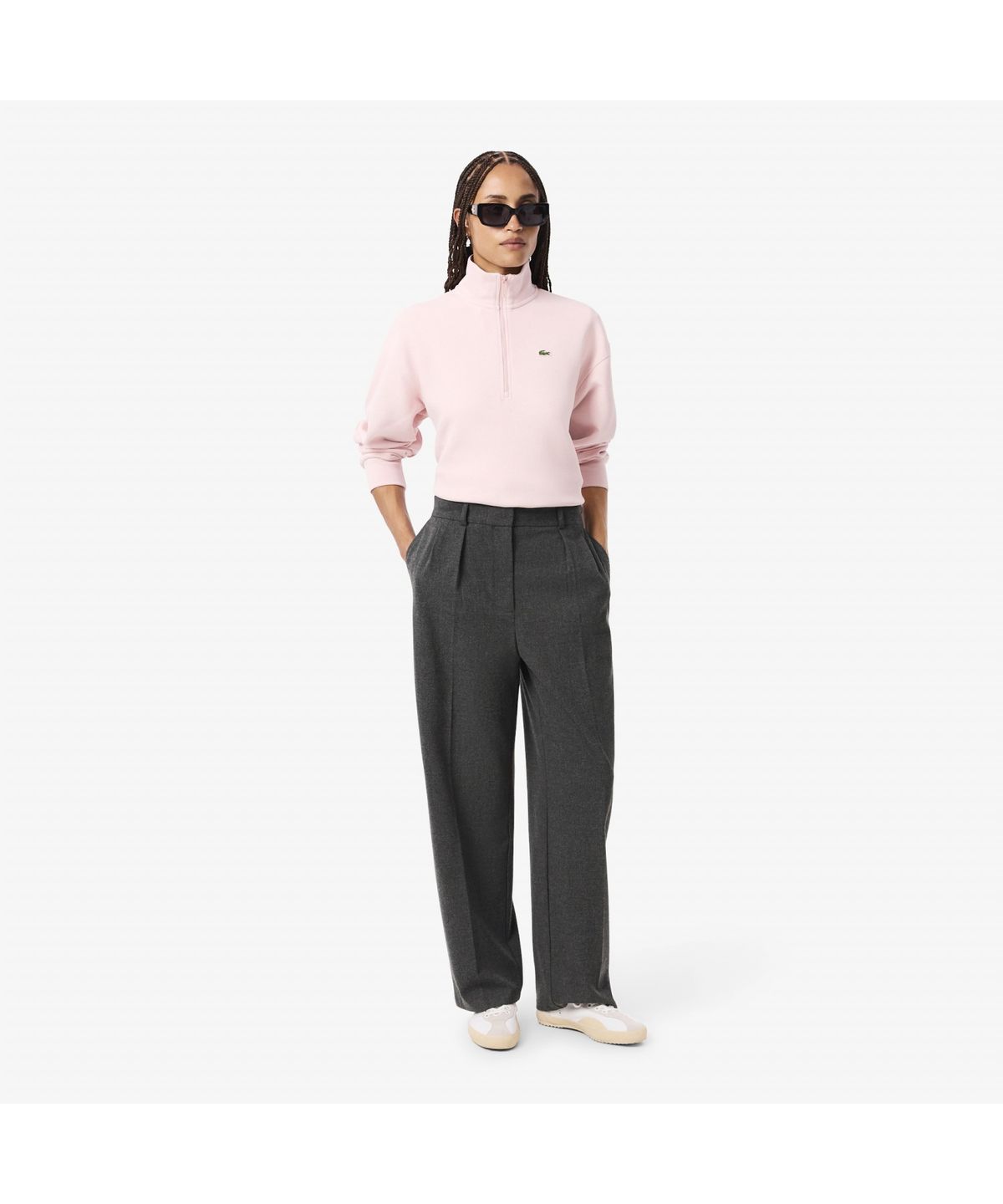 라코스테(LACOSTE) 여성 플란넬 와이드 팬츠 HF8424-55N 050