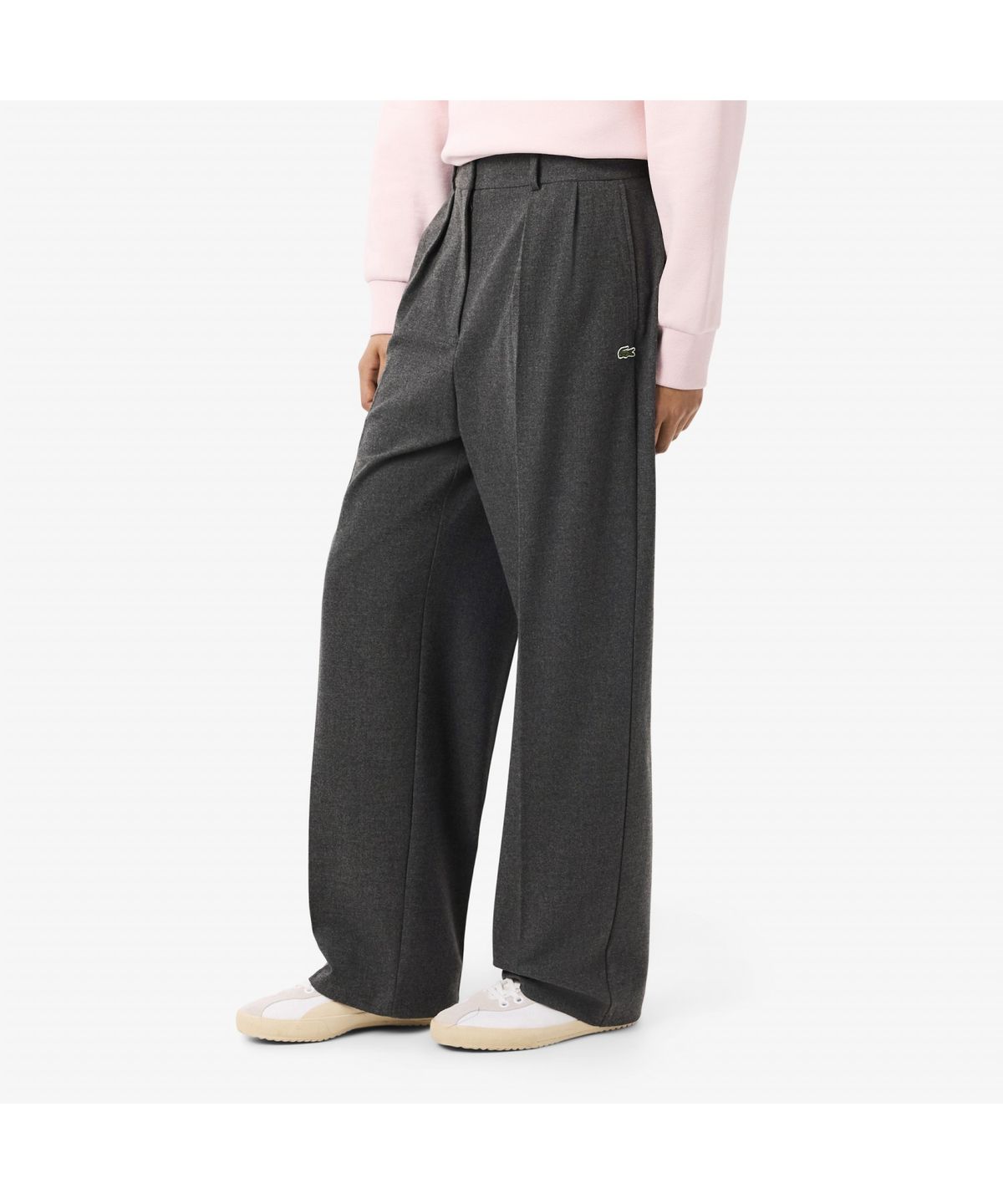 라코스테(LACOSTE) 여성 플란넬 와이드 팬츠 HF8424-55N 050