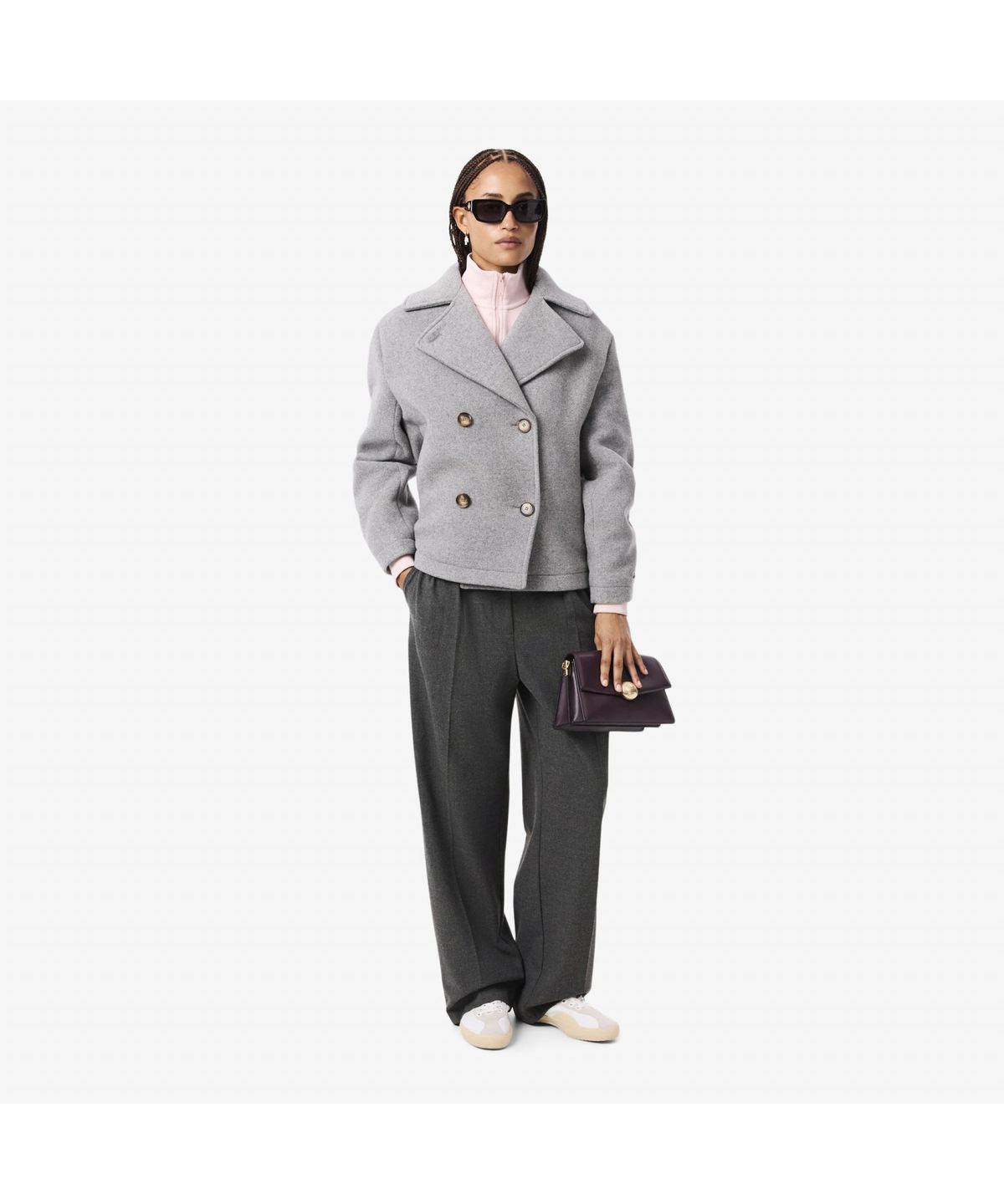 라코스테(LACOSTE) 여성 플란넬 와이드 팬츠 HF8424-55N 050